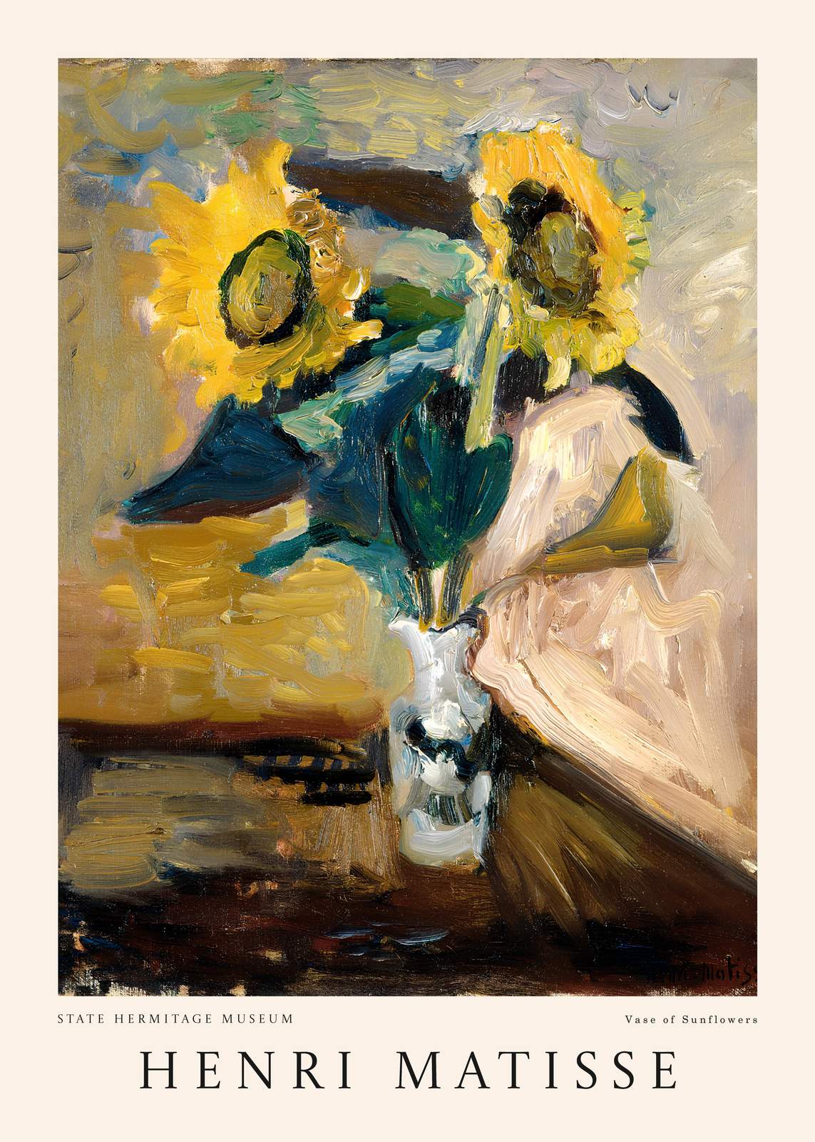 Poster - Vase med solrosor av Henri Matisse