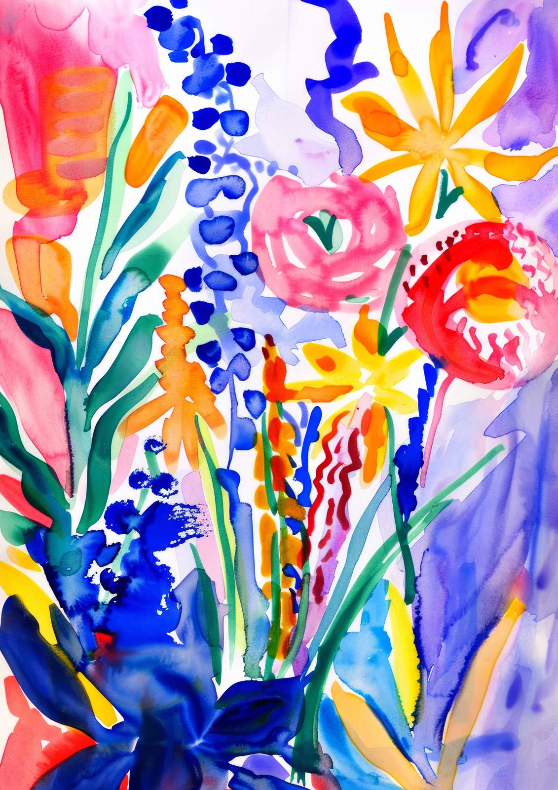 Affisch - Levande Blomstermålning