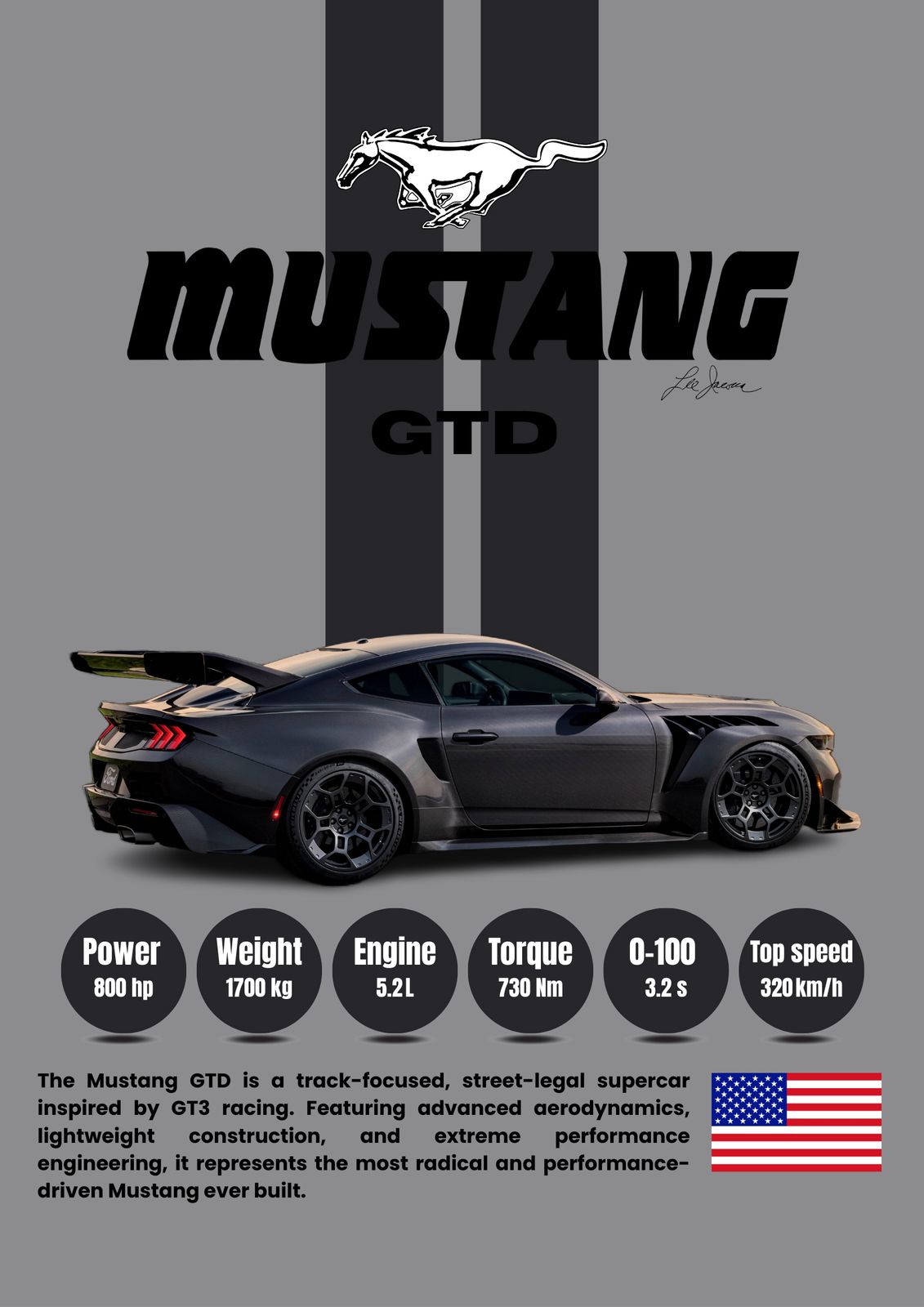Affisch - Mustang GTD Superbil