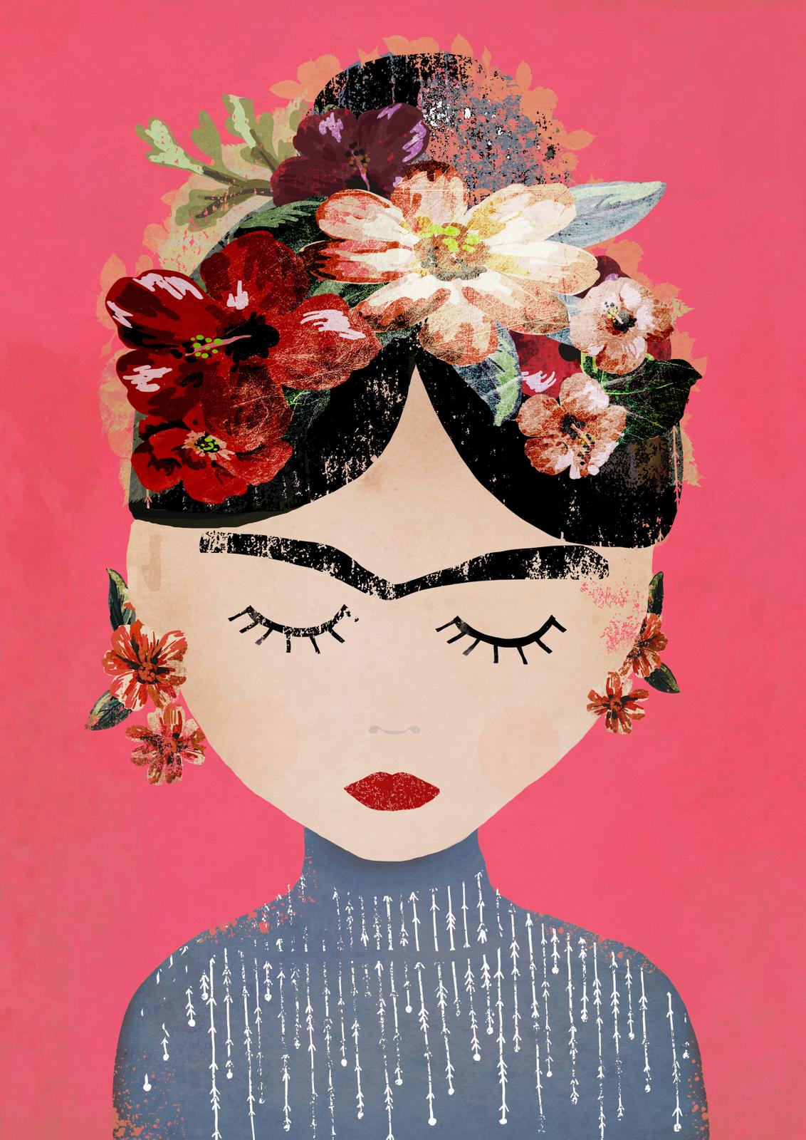 Poster - Frida Kahlo Inspirerad Konst