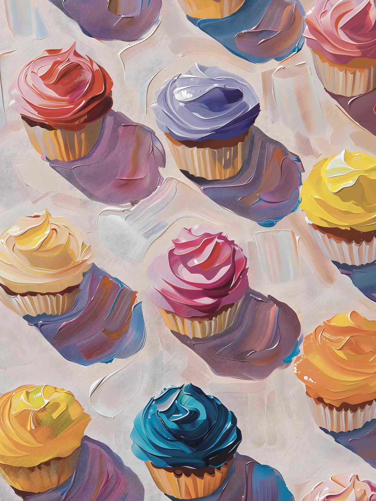 Poster - Färgglada Cupcakes