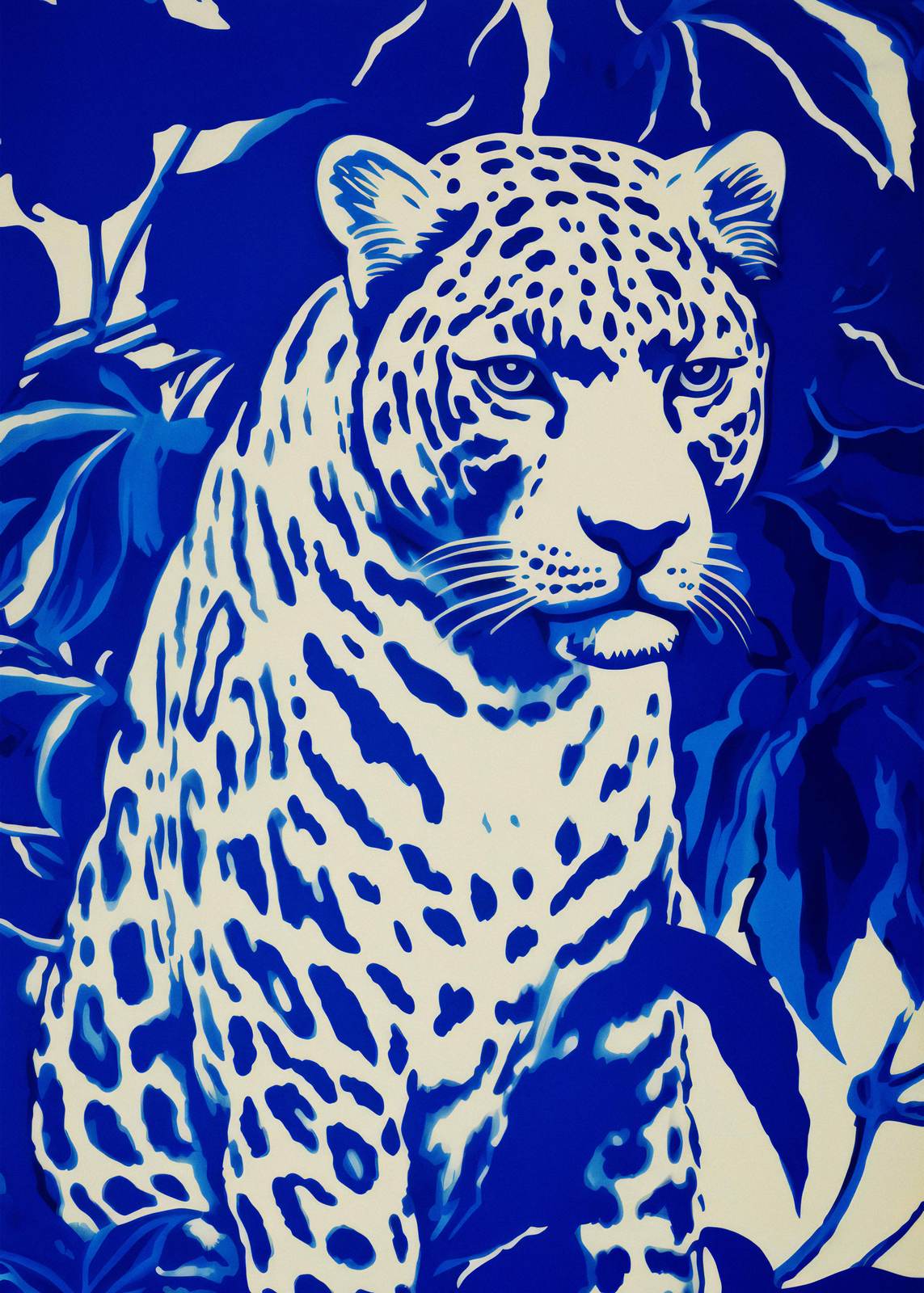 Poster - Blå Leopard