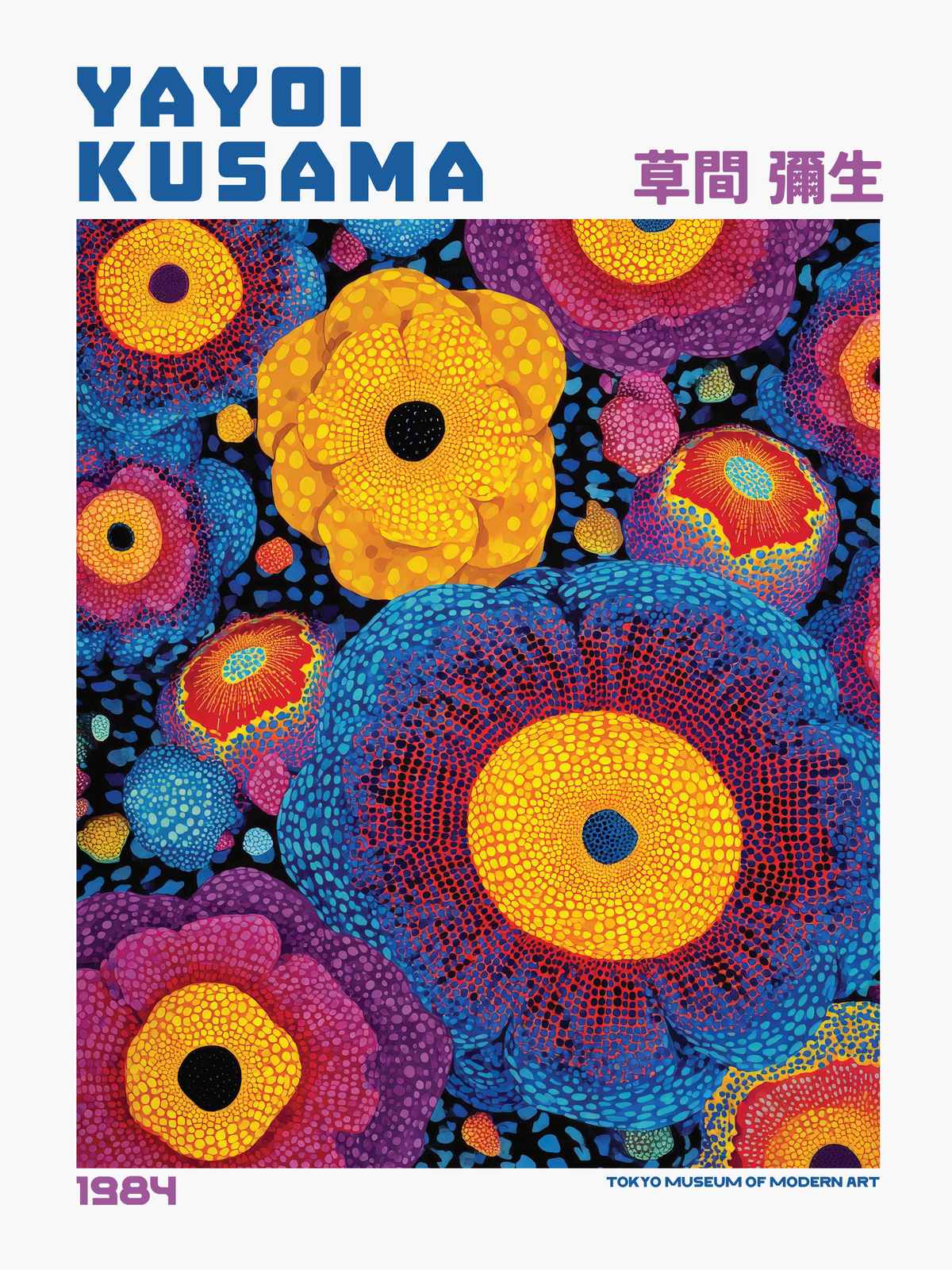 Poster - Livfulla Blommor av Yayoi Kusama