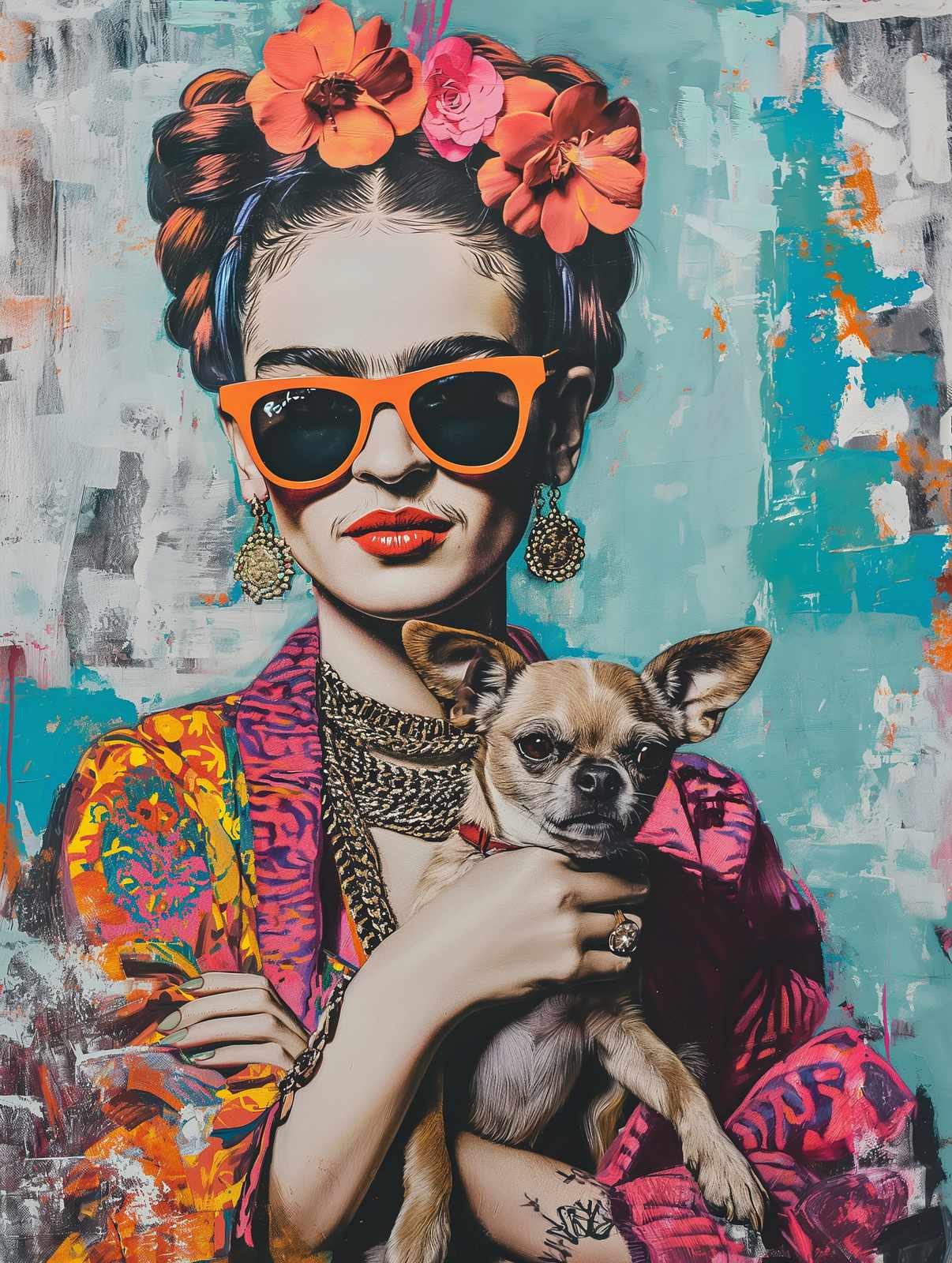 Poster - Frida med Chihuahua