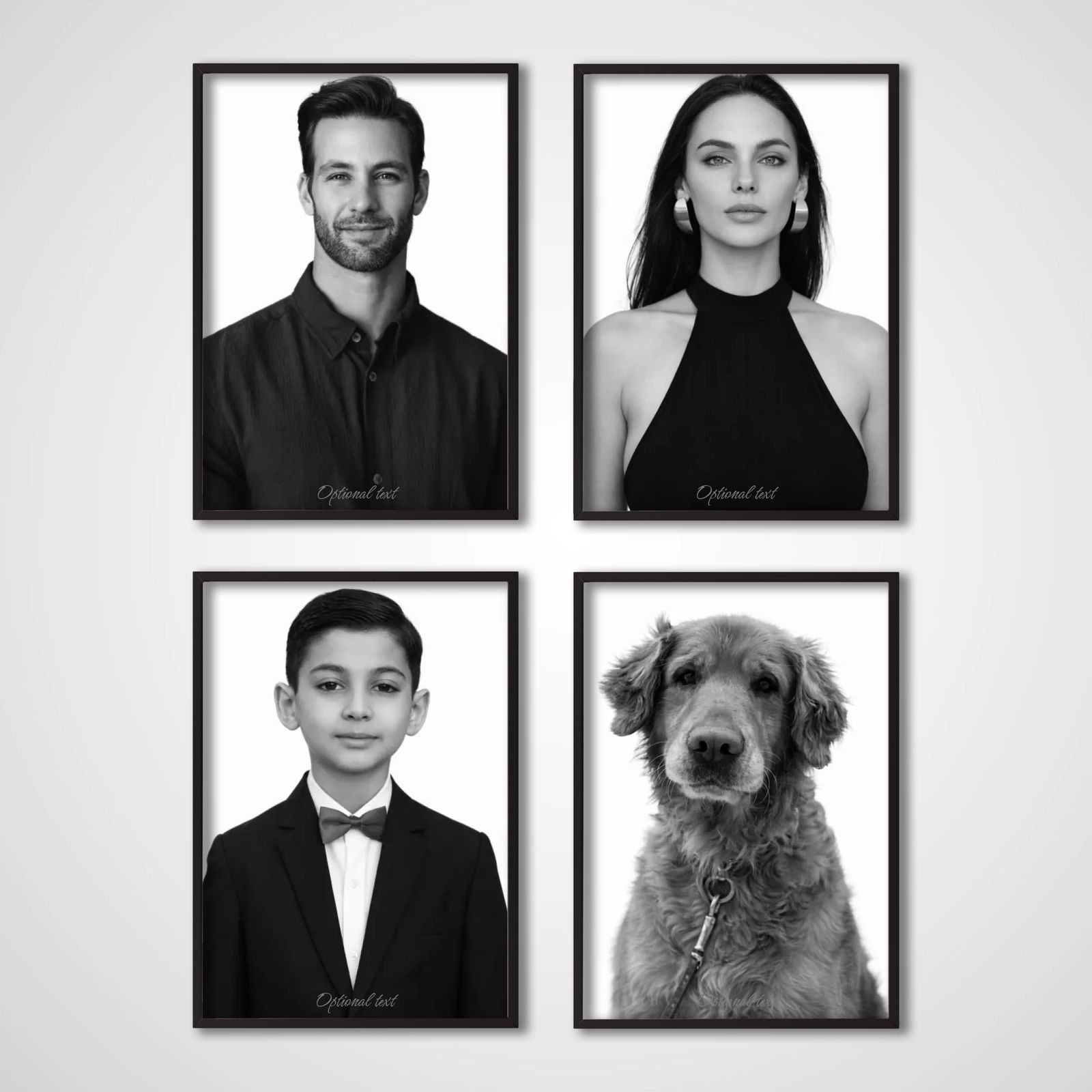 Personlig Poster - Familjeporträtt - Set om 4 - AI Poster