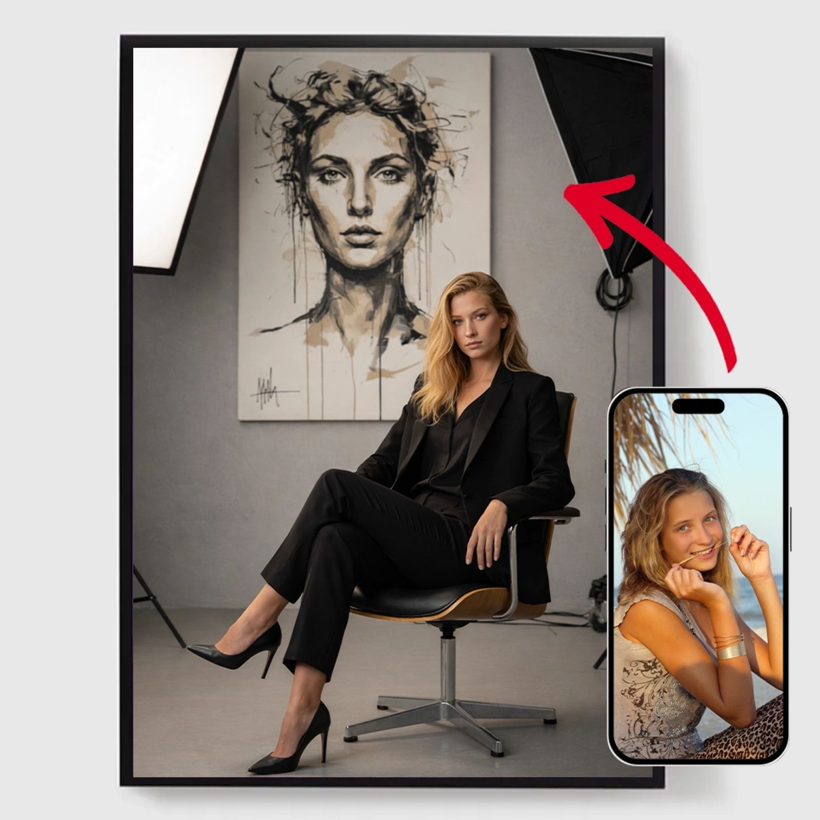 Personlig affisch - Modefotografering Porträtt - AI Affisch