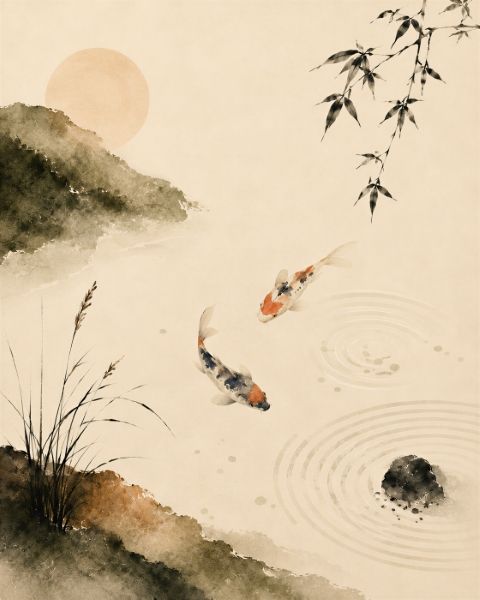 Poster - Koi Pond Tranquility