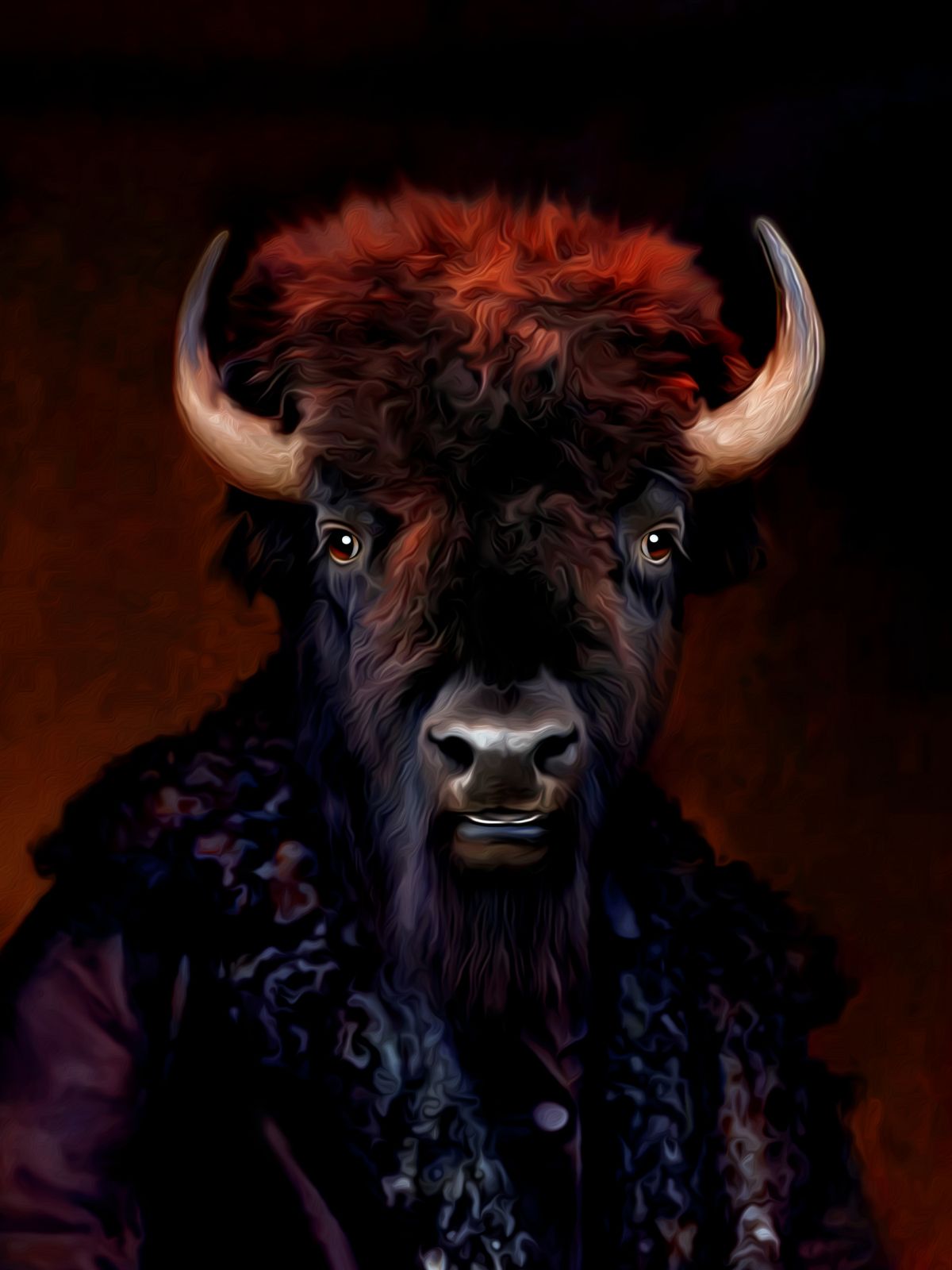 Poster - Kunglig Bisonporträtt