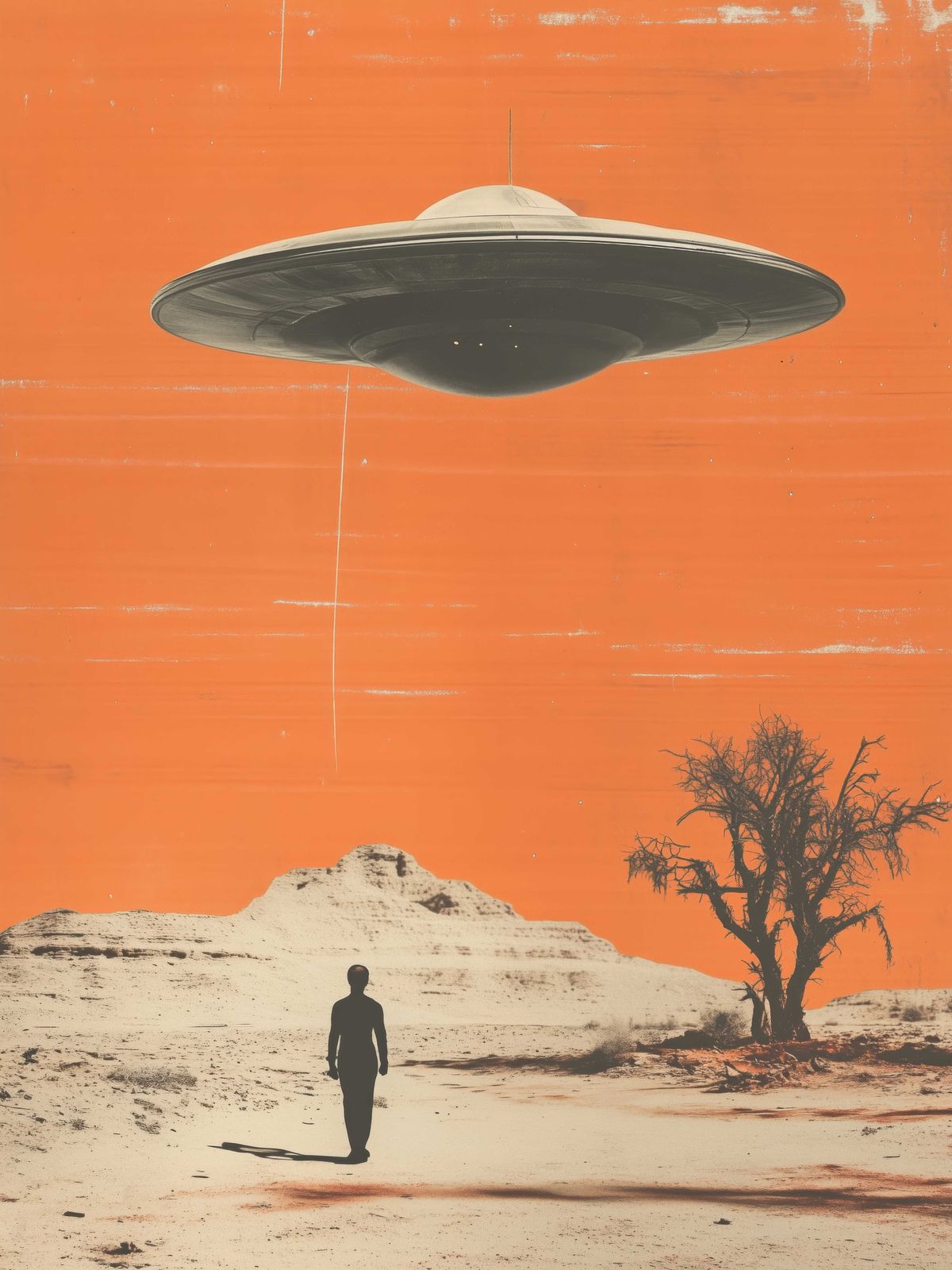 Poster - UFO Ökenscen