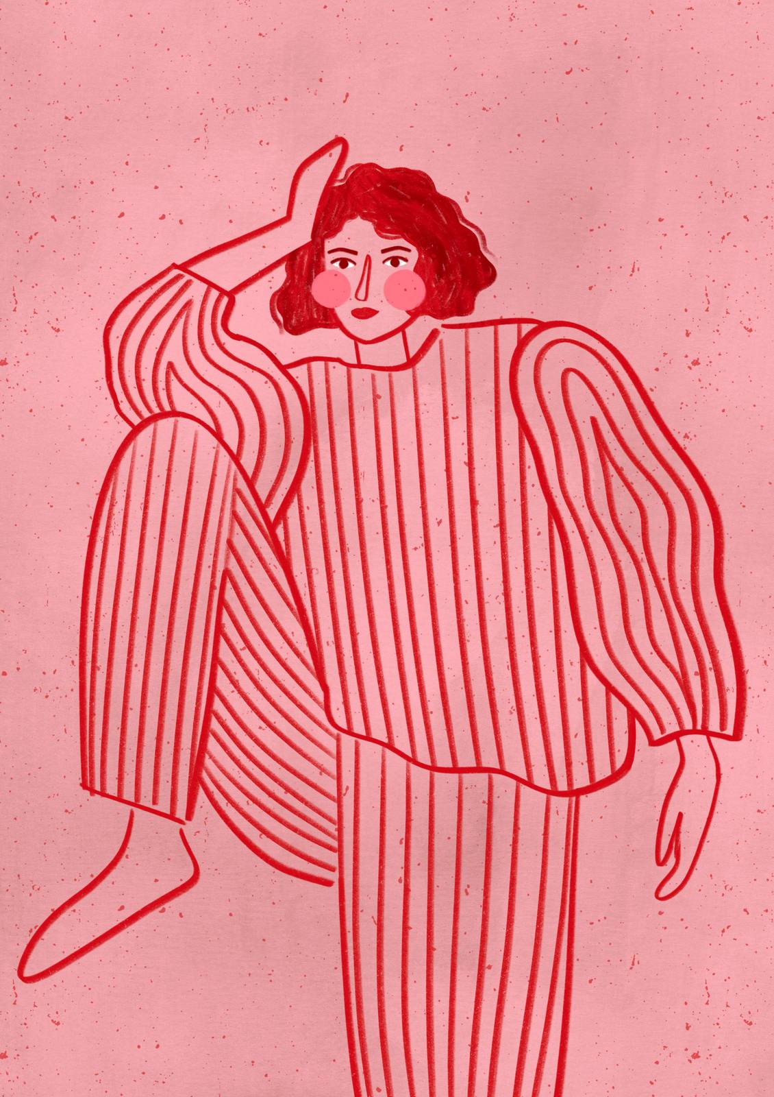 Poster - Abstrakt Randigt Figur