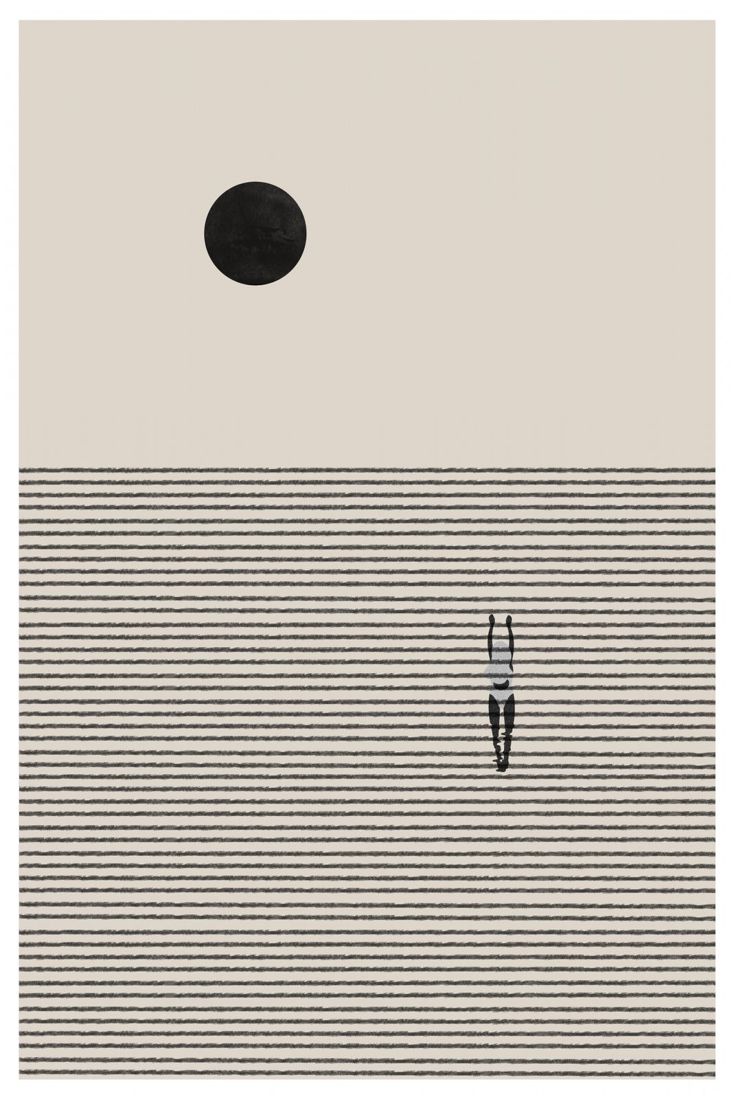 Poster - Minimalistisk Måne och Figurer