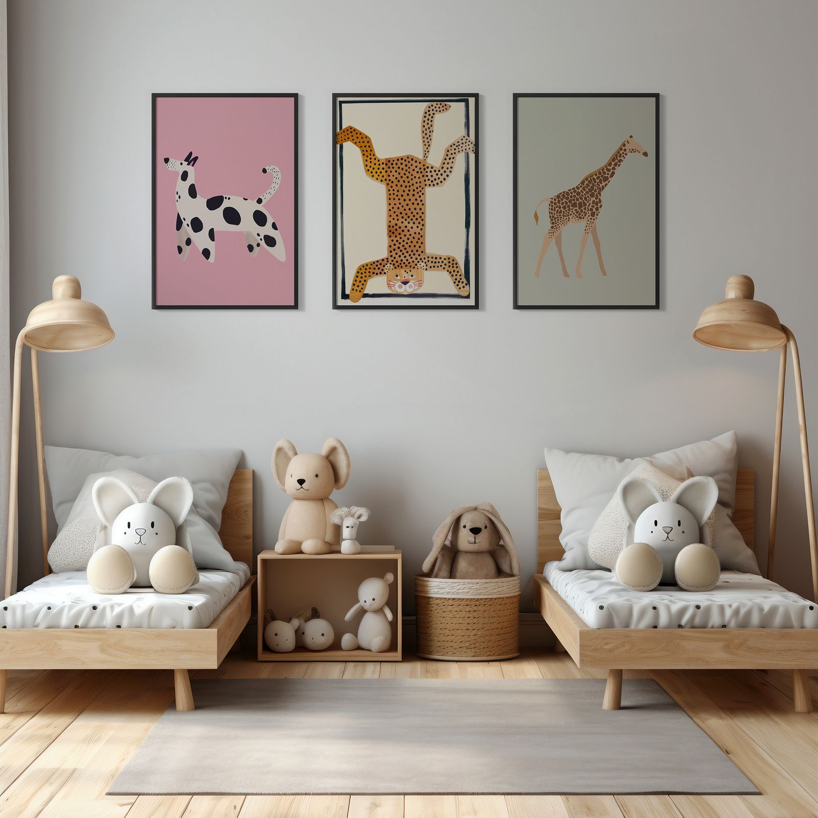 Poster - Djurtrio / Set med 3