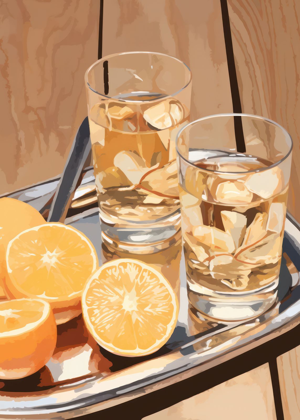 Poster - Glas med Apelsiner