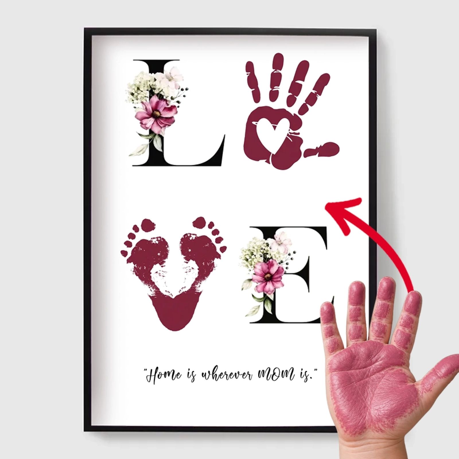 Personlig Poster - Hand- och Fotavtryck Kärleksposter