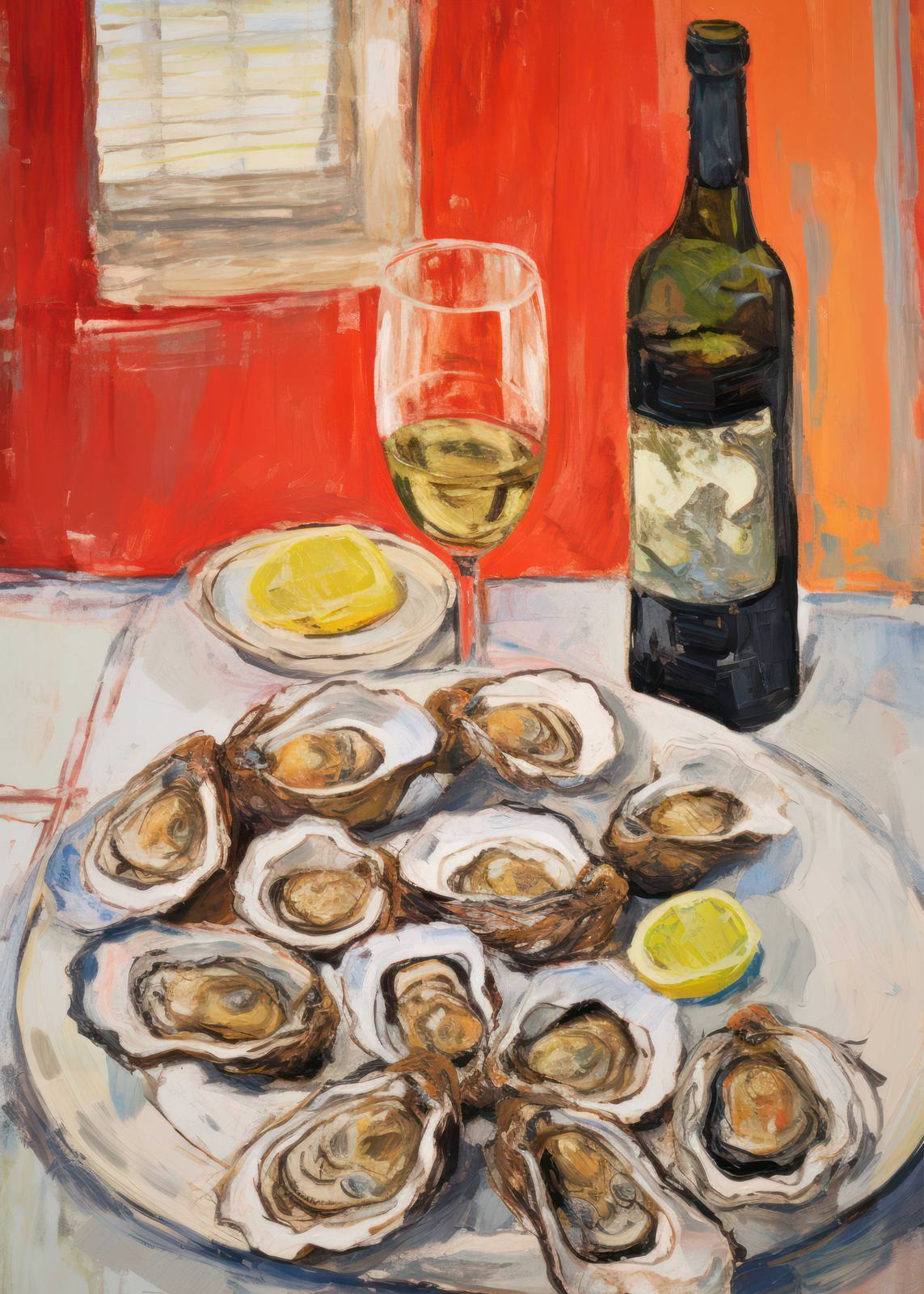 Poster - Stilleben med Vin