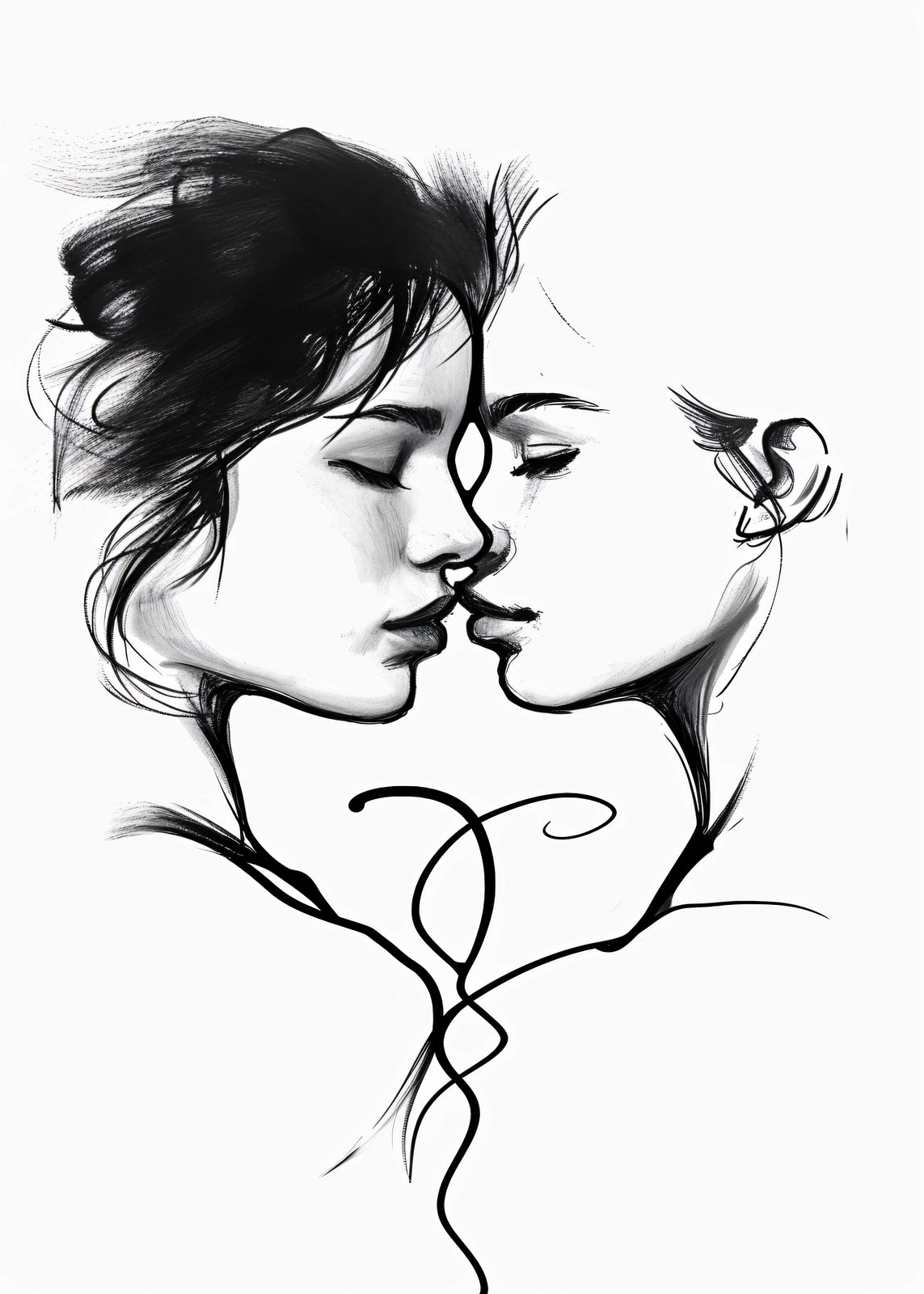Poster - Intimt Par Skiss
