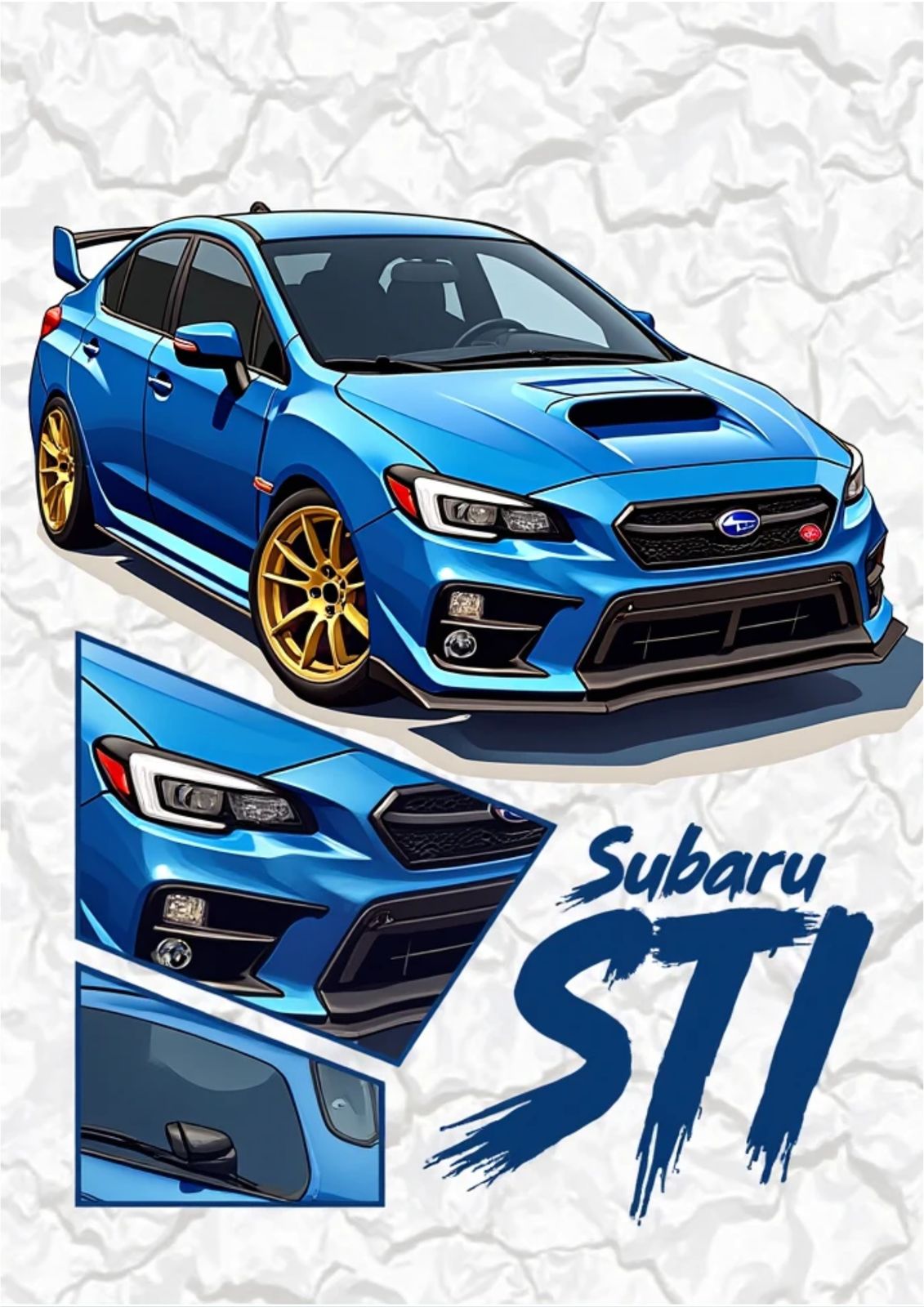 Poster - Subaru STI-kollektion / Set med 3