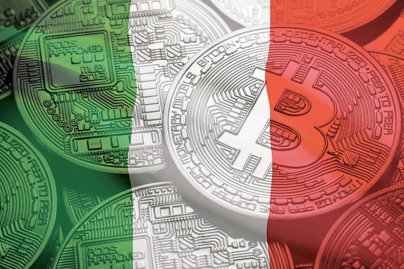 Poster - Bitcoin Italien Flagga