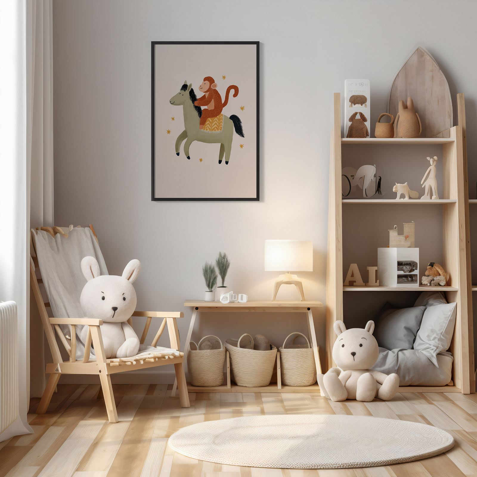 Poster - Apa som Rider på Häst