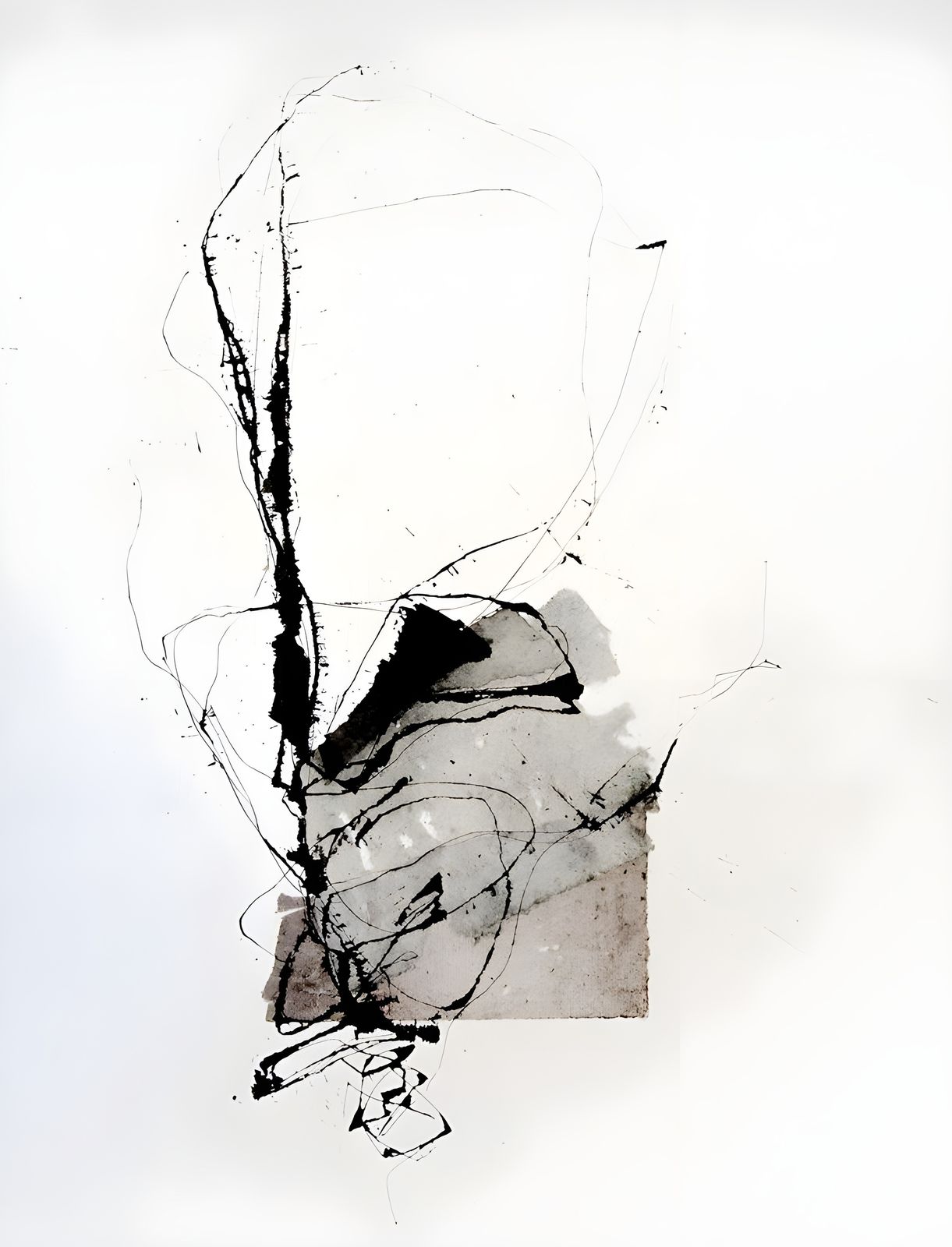 Poster - Abstrakt Svart Bläck