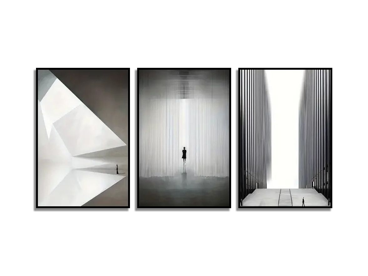 Poster - Abstrakt Modern Konst / Set av 3