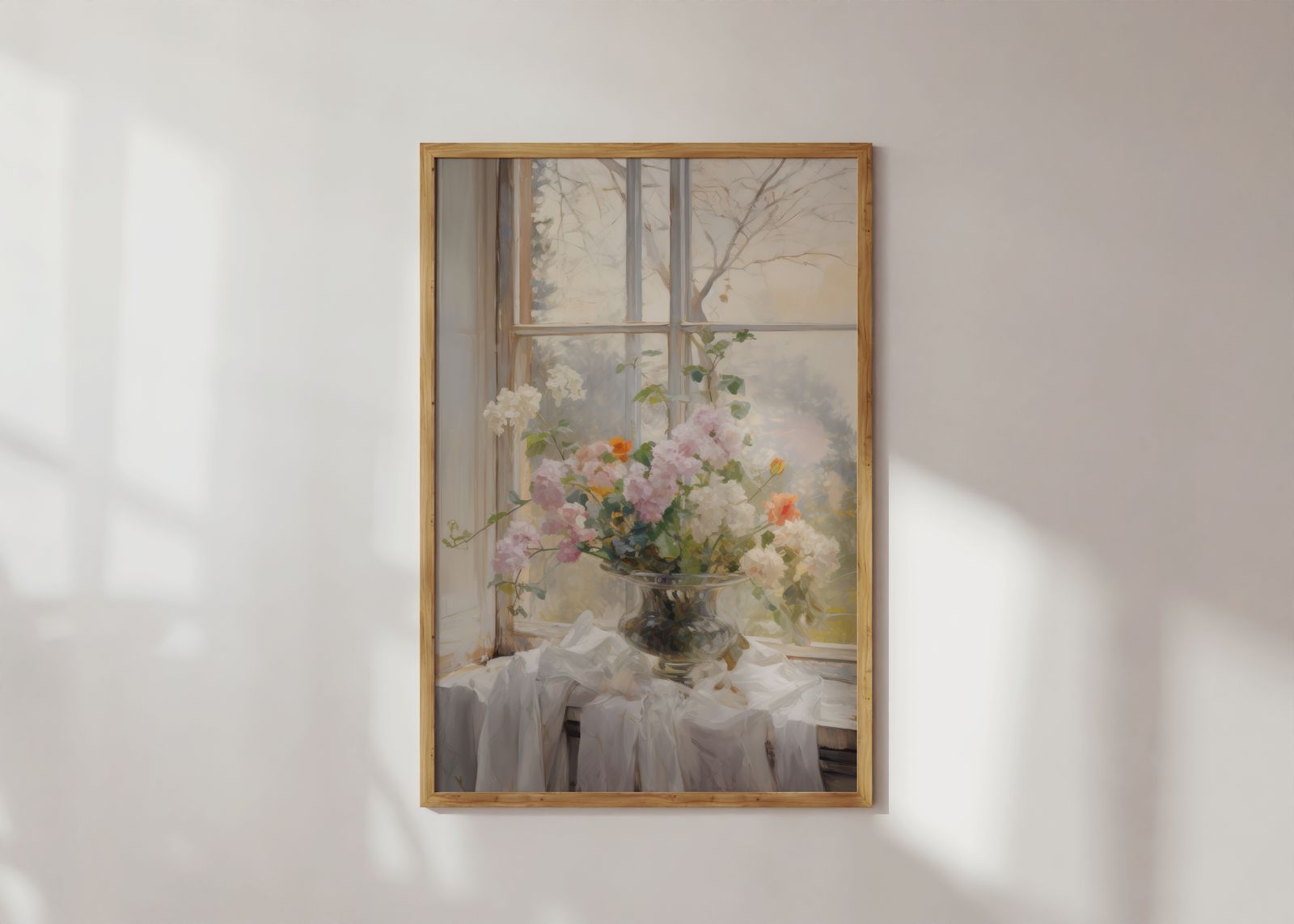 Poster - Blommor vid Fönstret