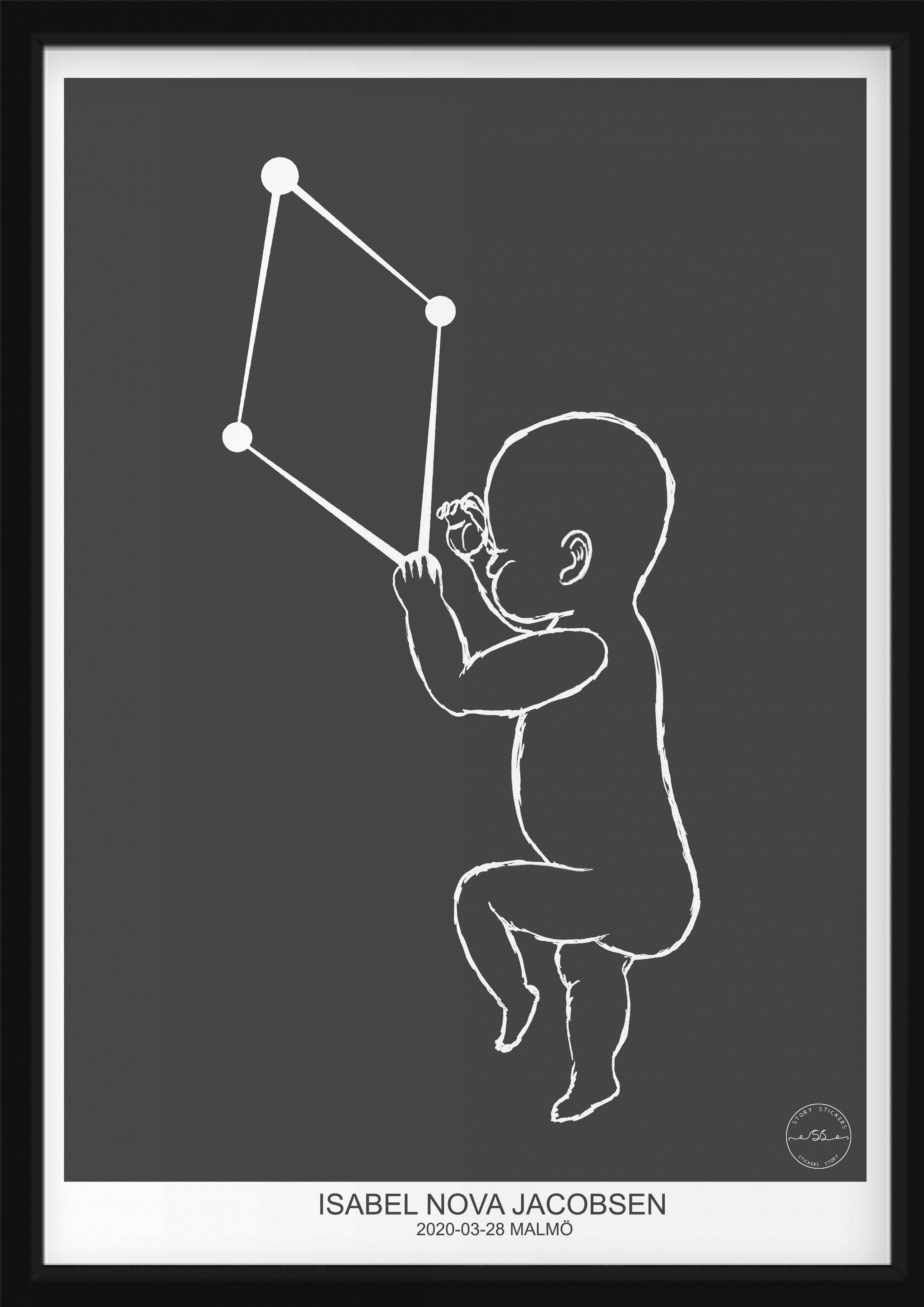 PERSONLIG BABY POSTER -  Vågen
