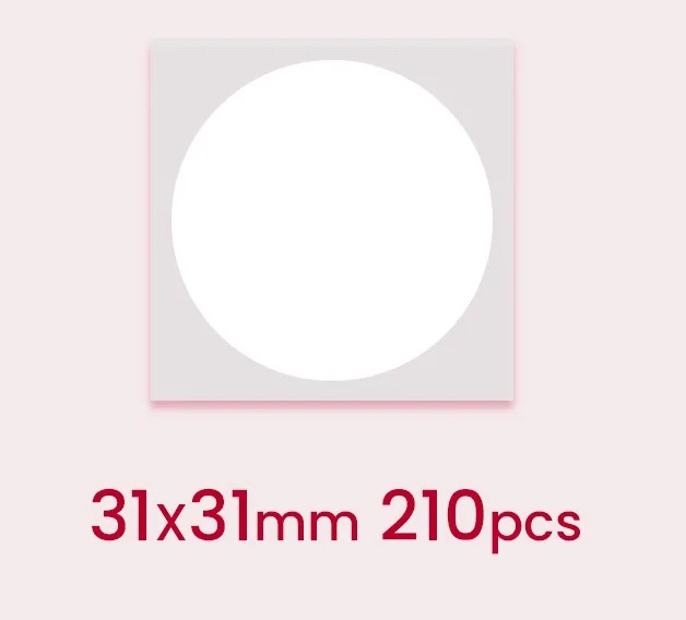 NIIMBOT Etikettklistermärken B-serien 31mm / 210 st / Vit / Rund