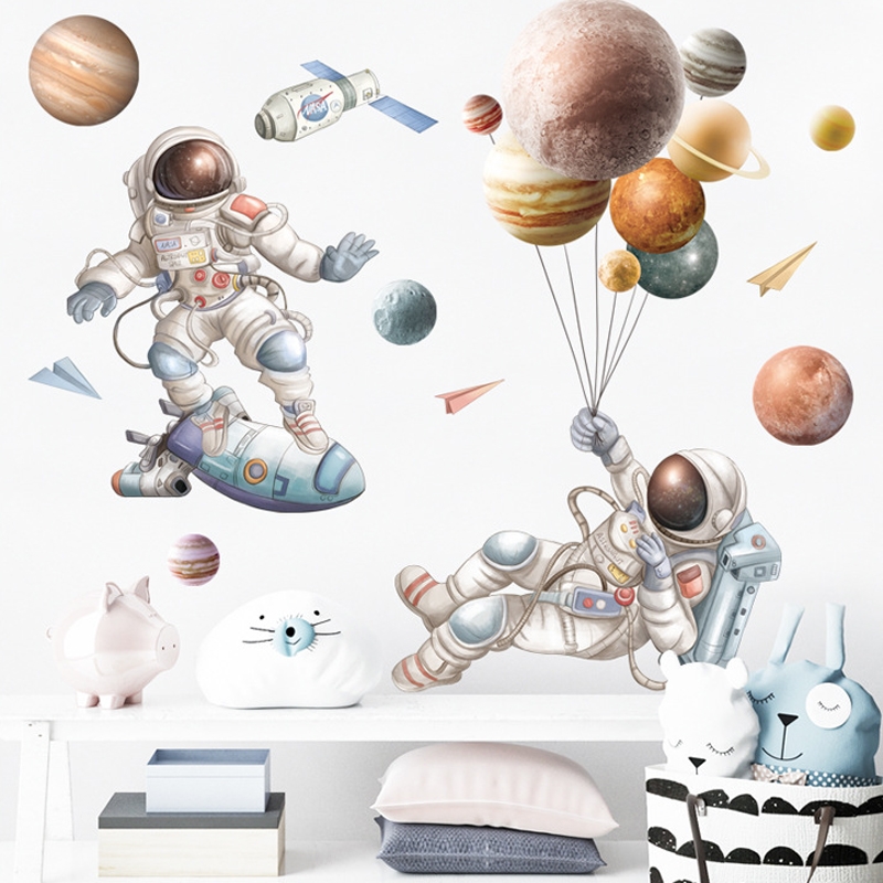 Väggdekal - Astronautplanet