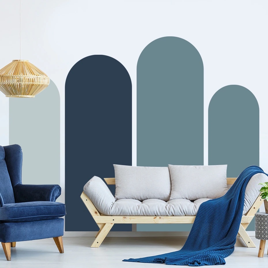 Väggdekal - Boho Arch / Blå