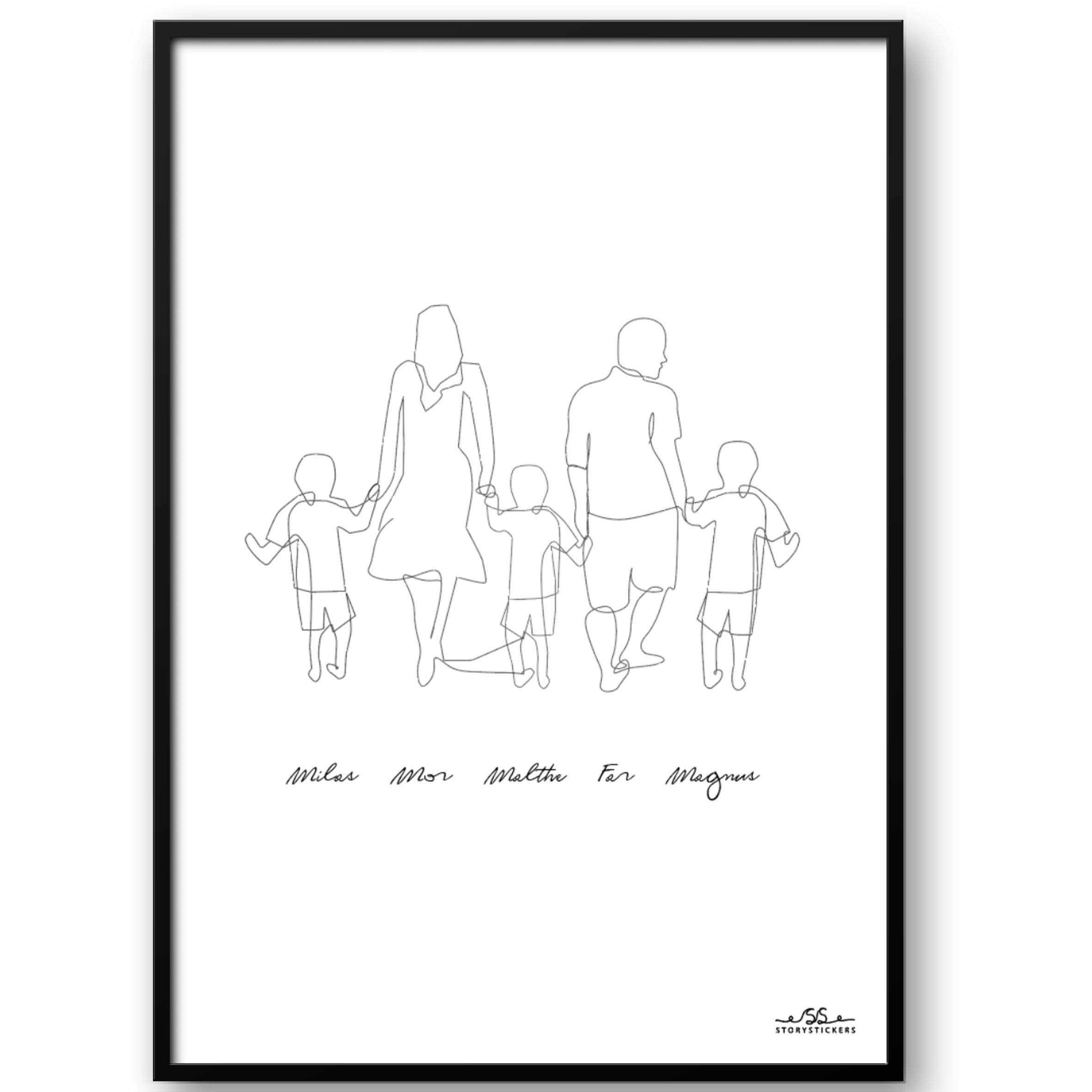 Affisch – Familj / 3 Söner / Personlig