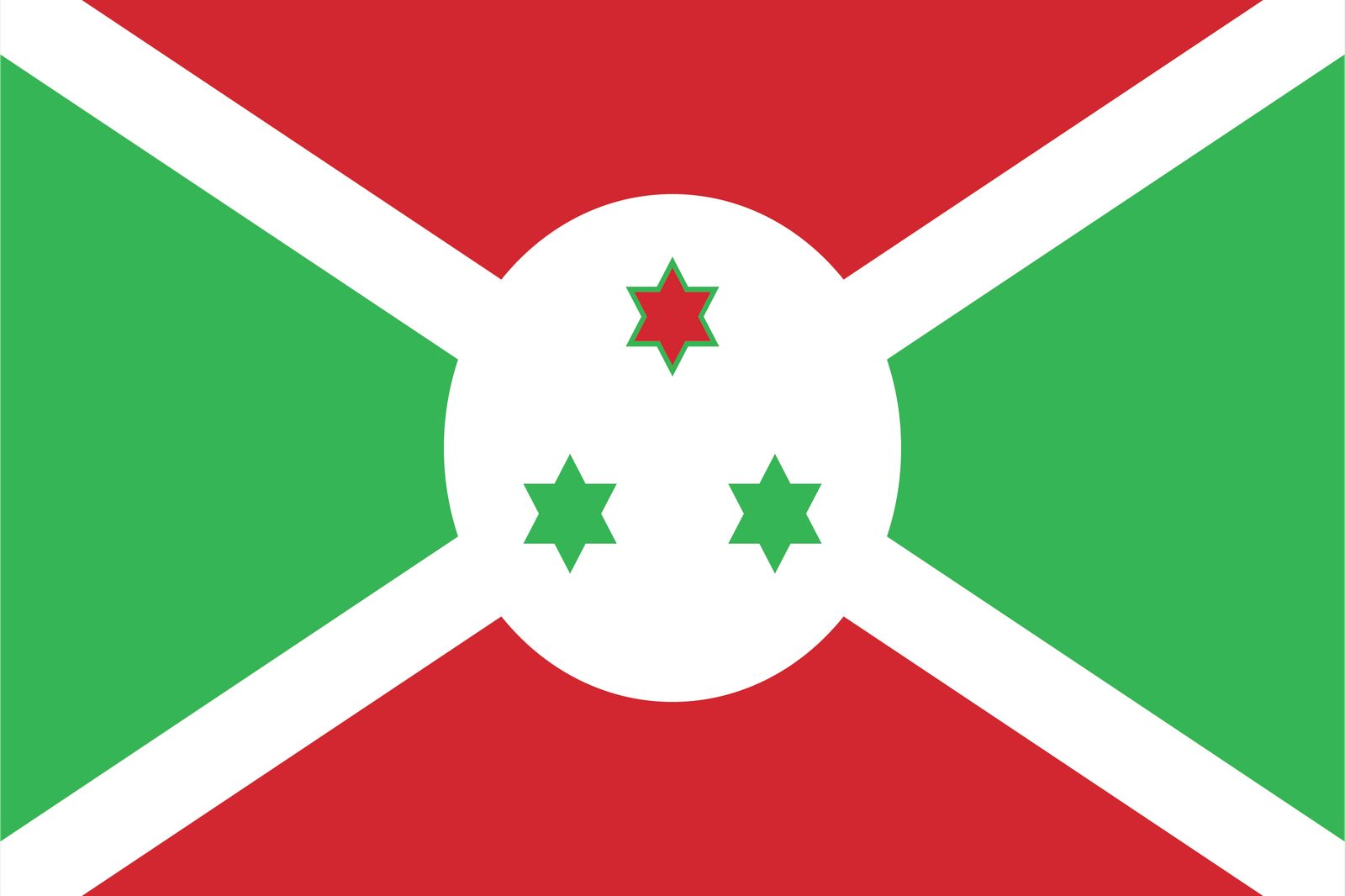 Burundis Flagga - Klistermärke
