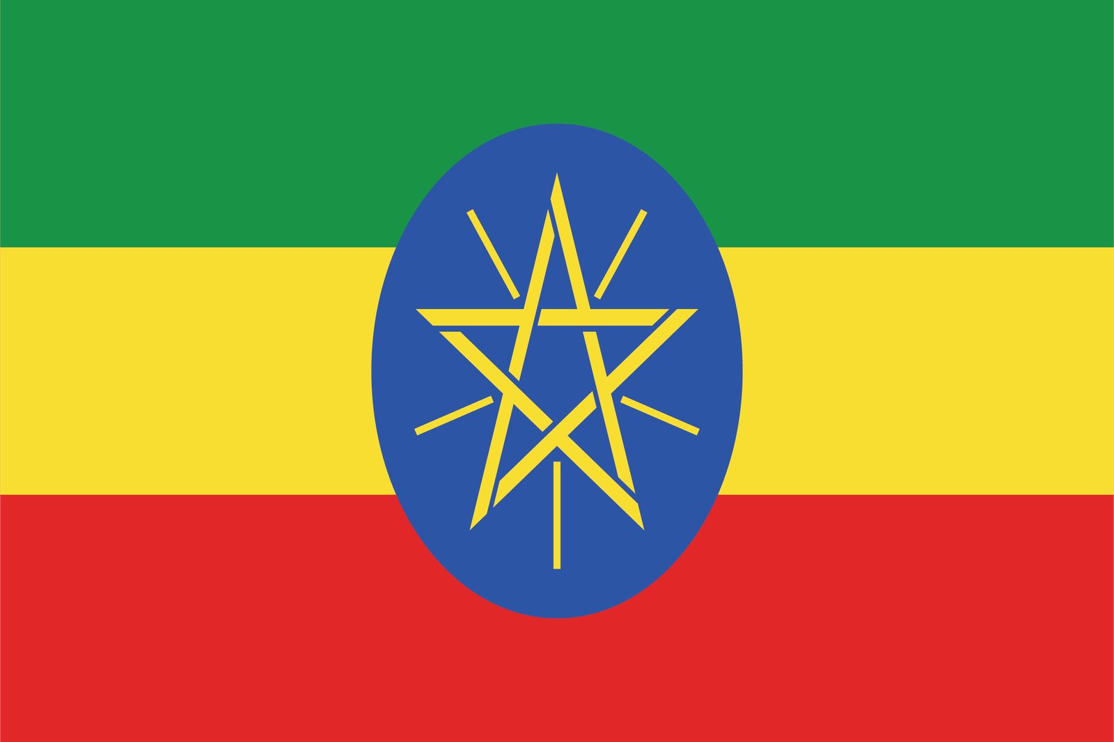 Etiopien Flagga - Klistermärke
