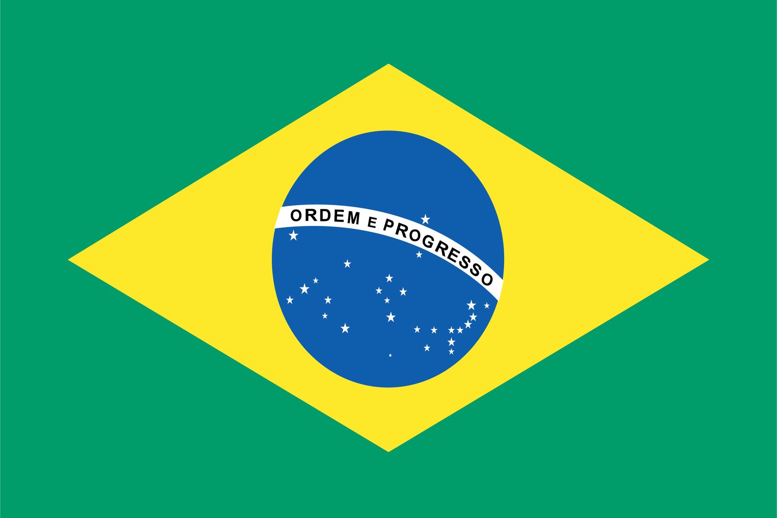 Brasilien Flagga - Klistermärke