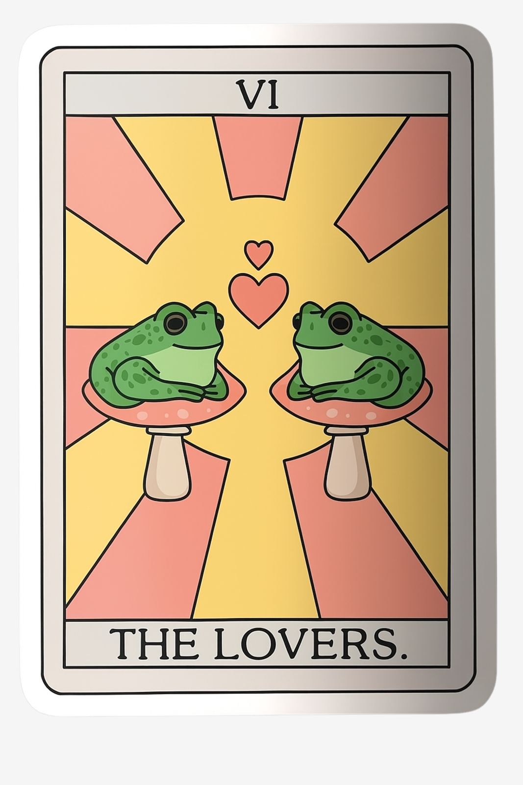 Klistermärke - Älskarna Groda Tarotkort - 4 Klistermärken