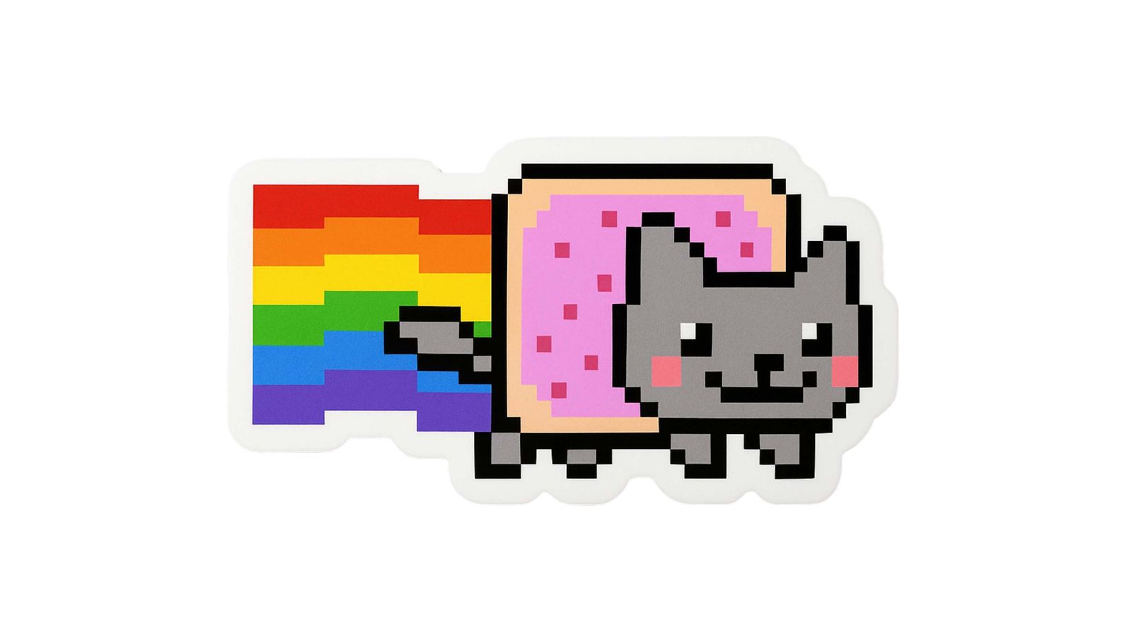 Klistermärke - Nyan Rainbow Cat - 4 Klistermärken