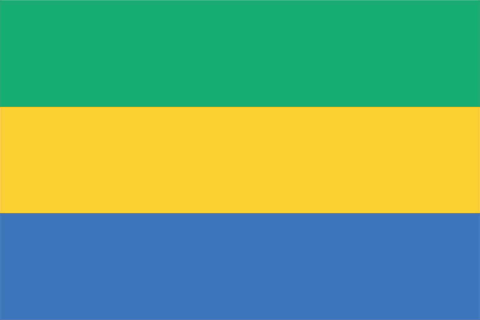 Gabon Flagga - Klistermärke