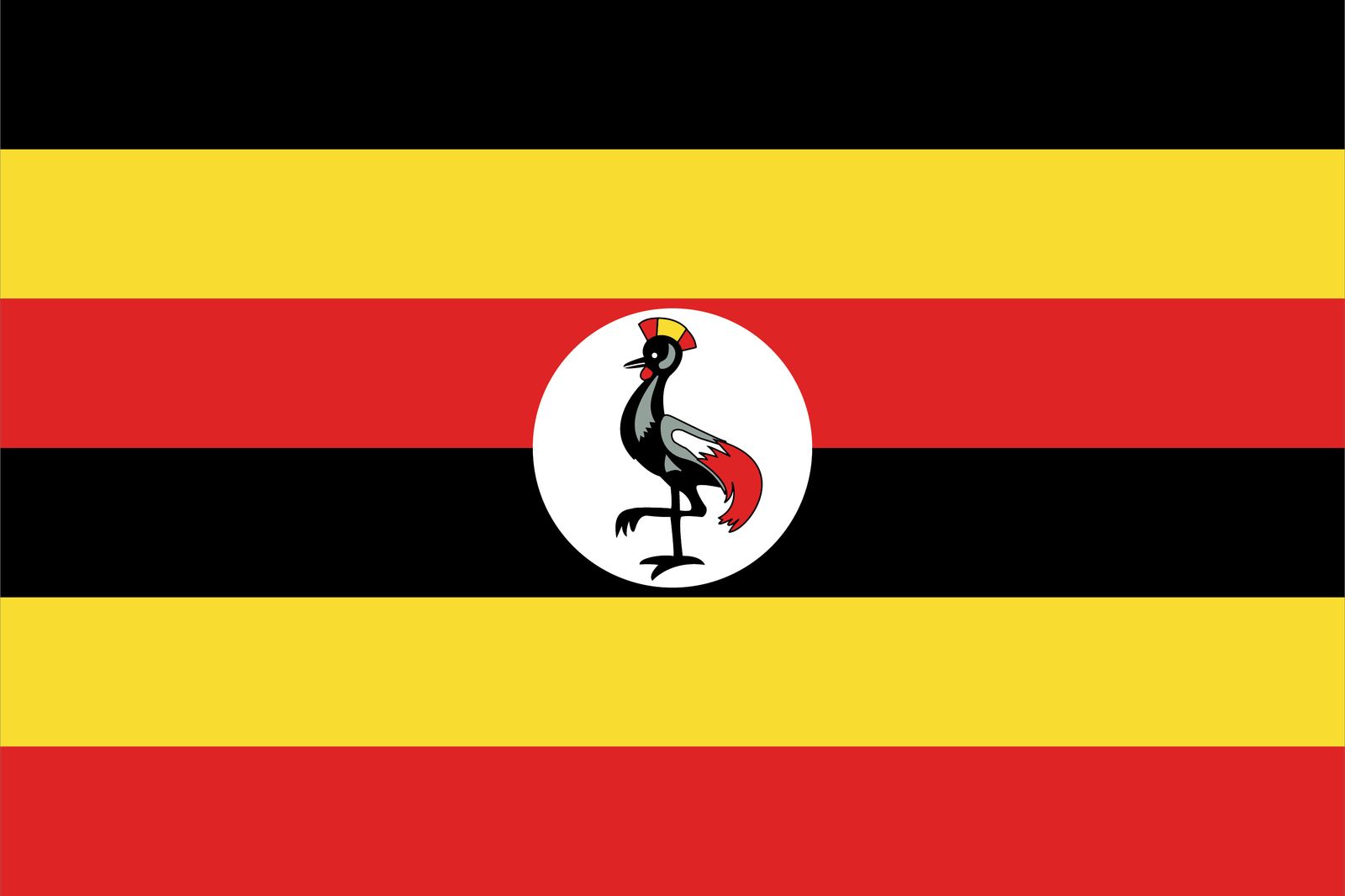 Uganda Flagga - Klistermärke