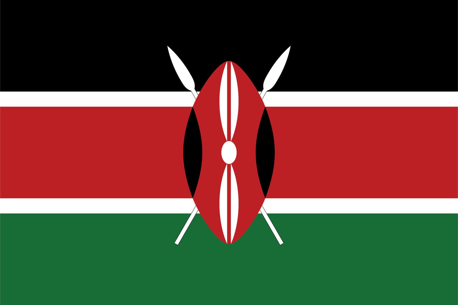 Kenya Flagga - Klistermärke