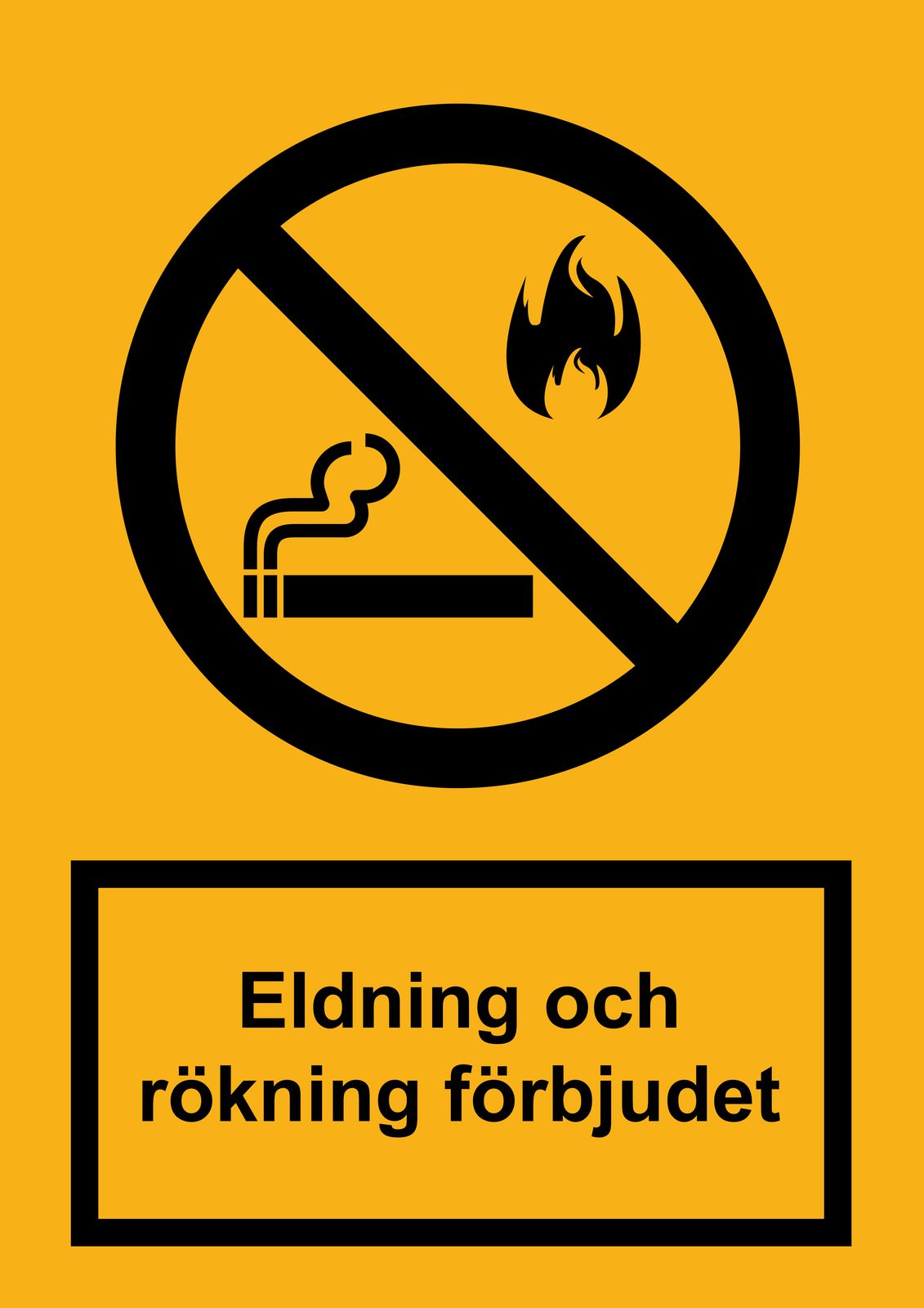 Klistermärke - Öppen eld och rökning förbjudet