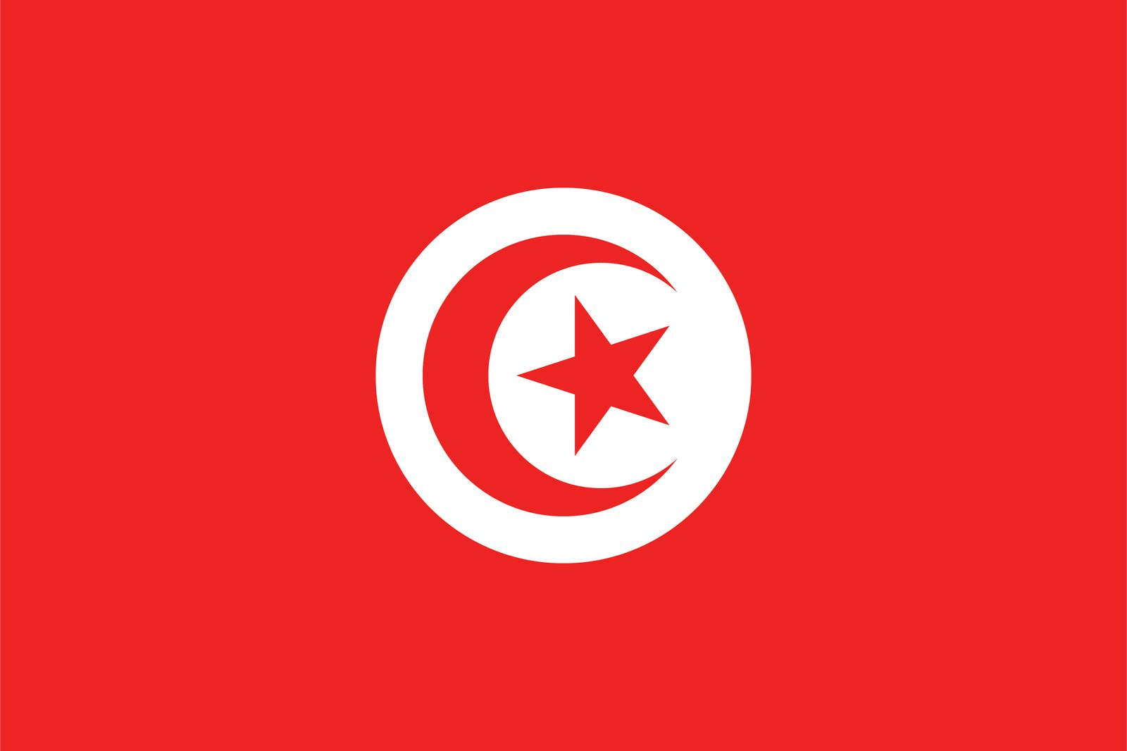 Tunisien Flagga - Klistermärke