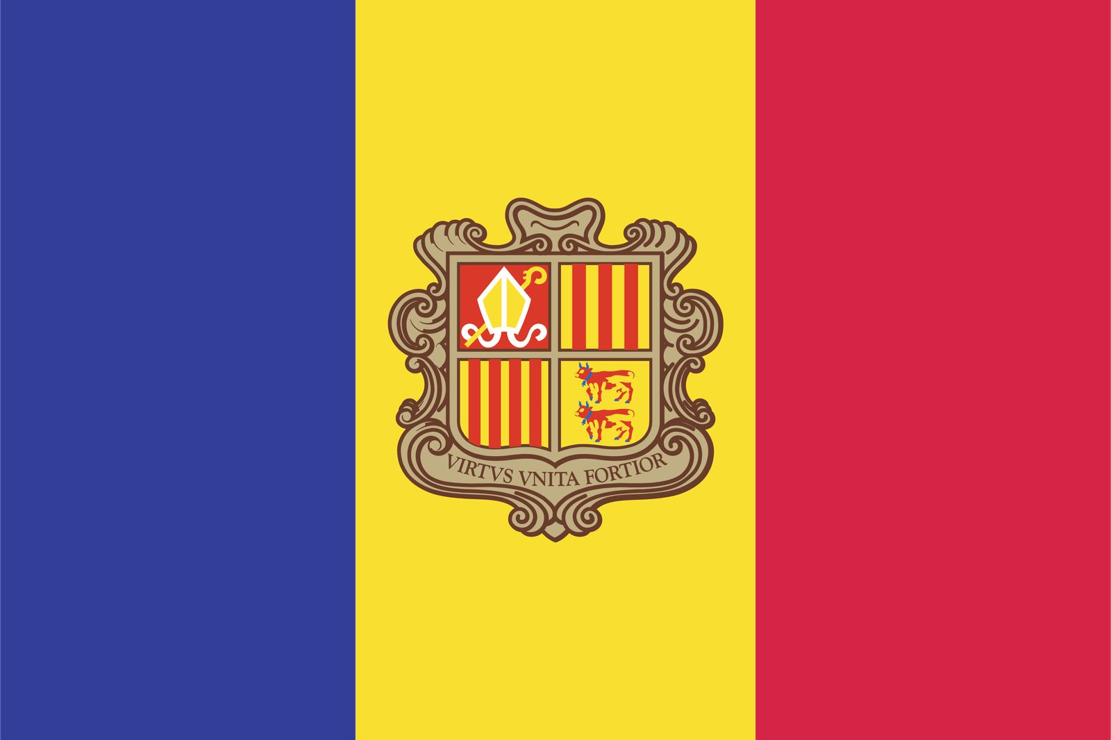 Andorras flagga - Klistermärke