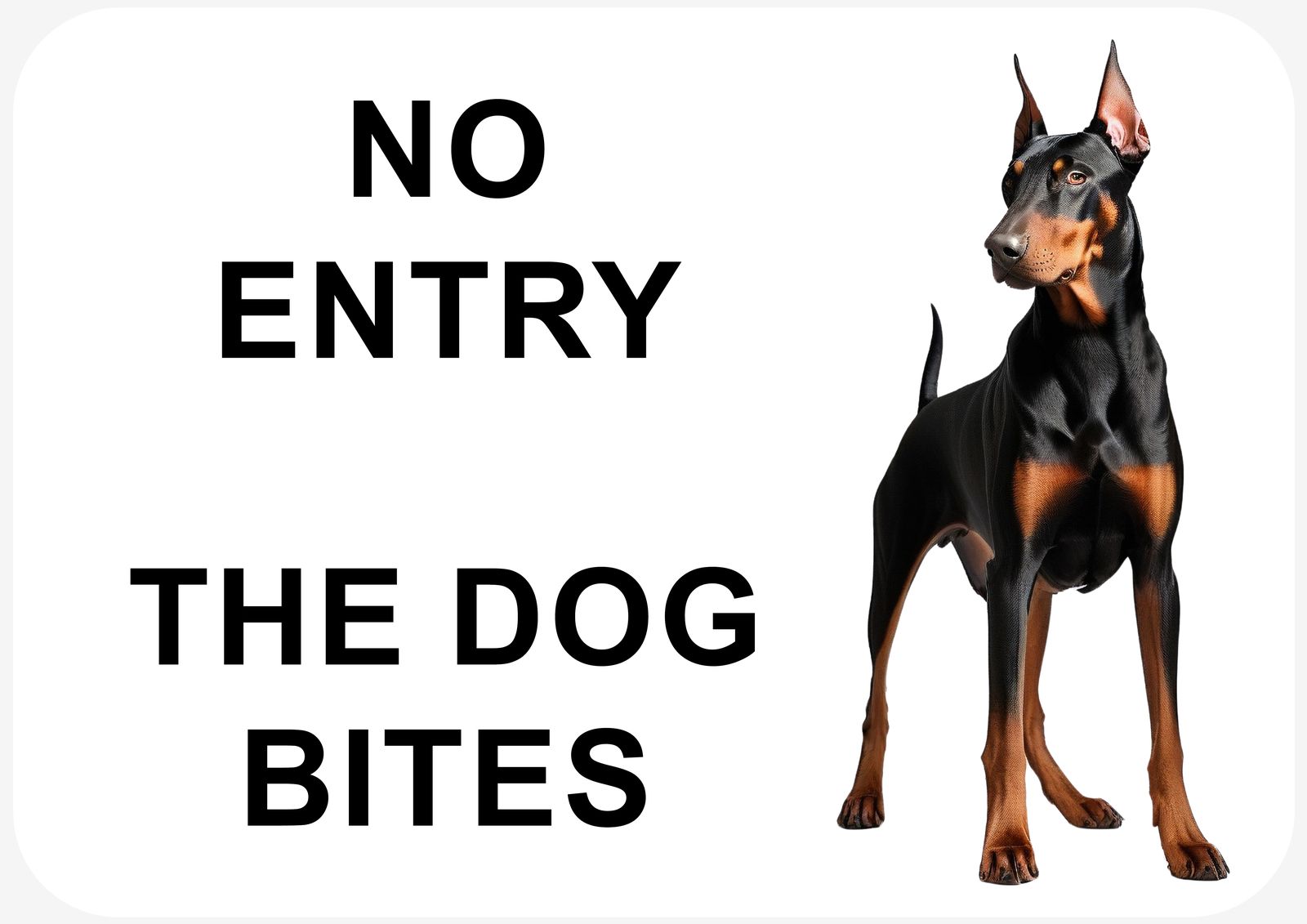 Klistermärke - Ingen Tillträde Hunden Biter