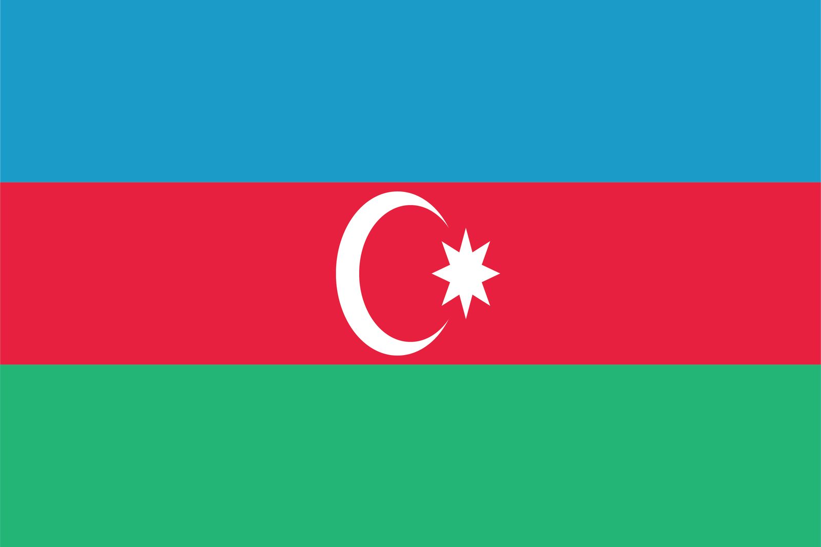 Azerbajdzjan Flagga - Klistermärke