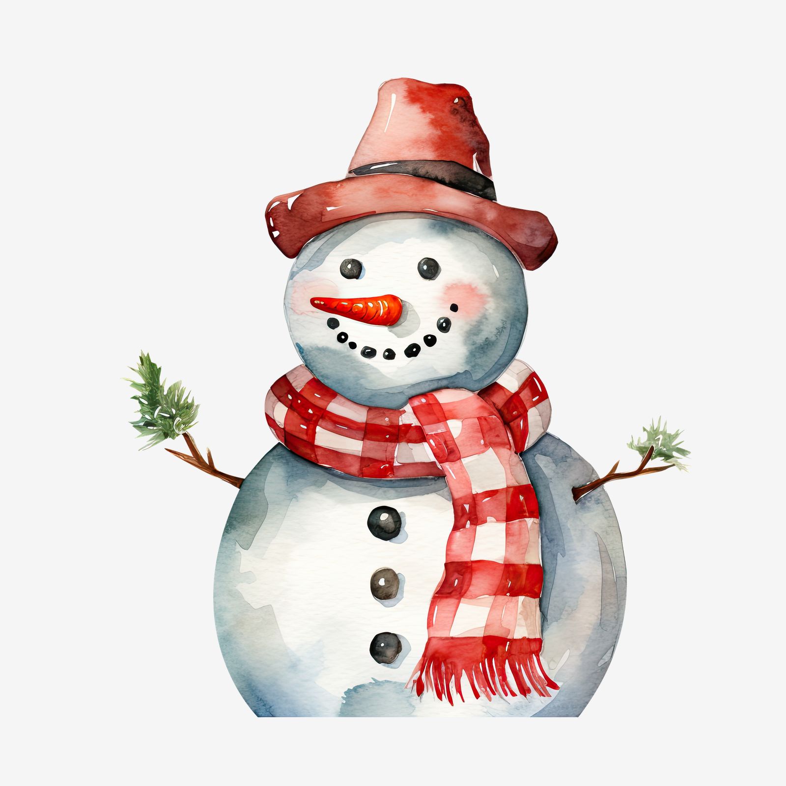 Festlig Snögubbe Klistermärke