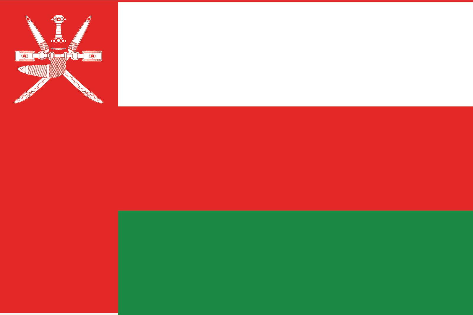 Oman Flagga - Klistermärke