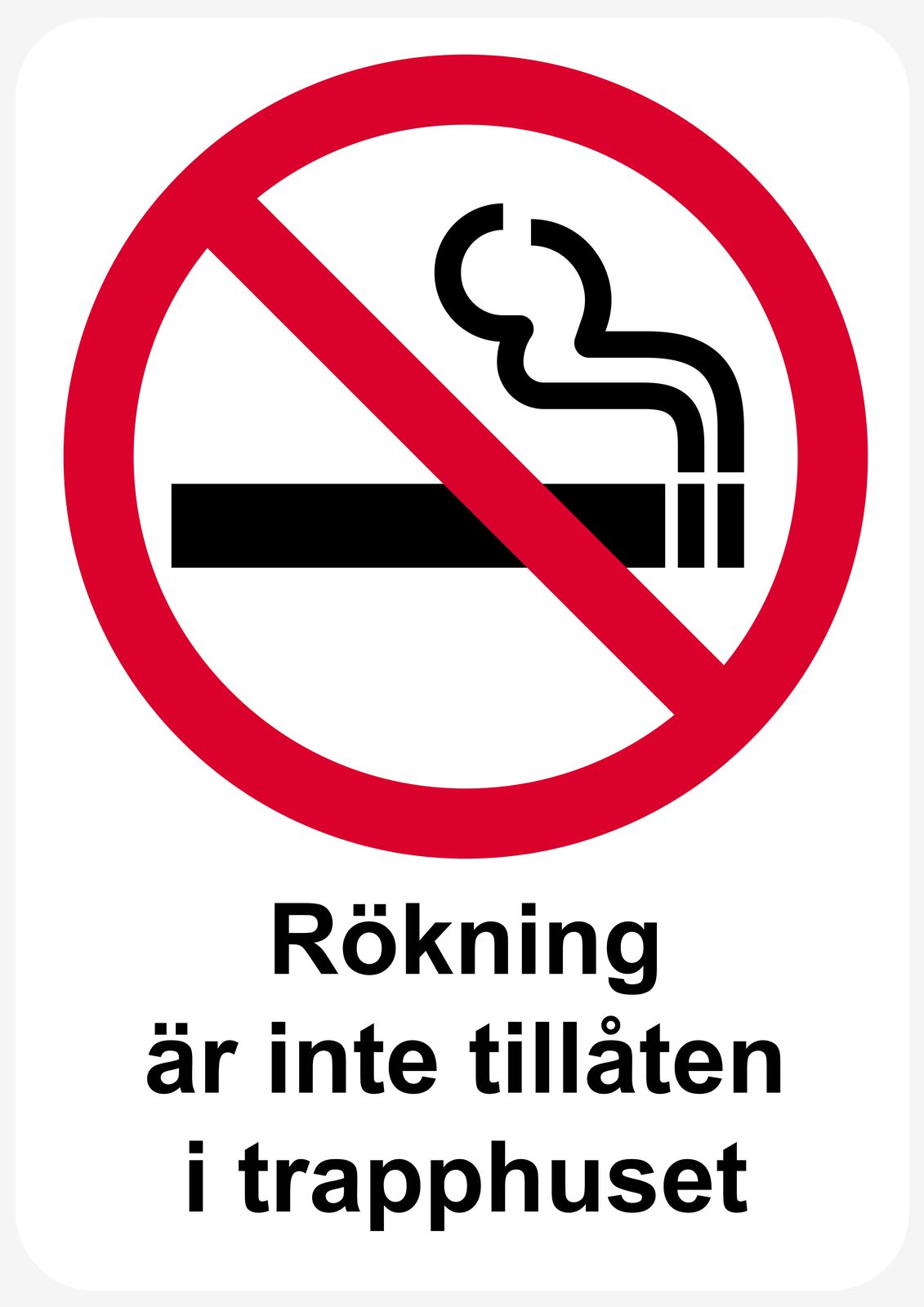 Sticker - Rökning är inte tillåten