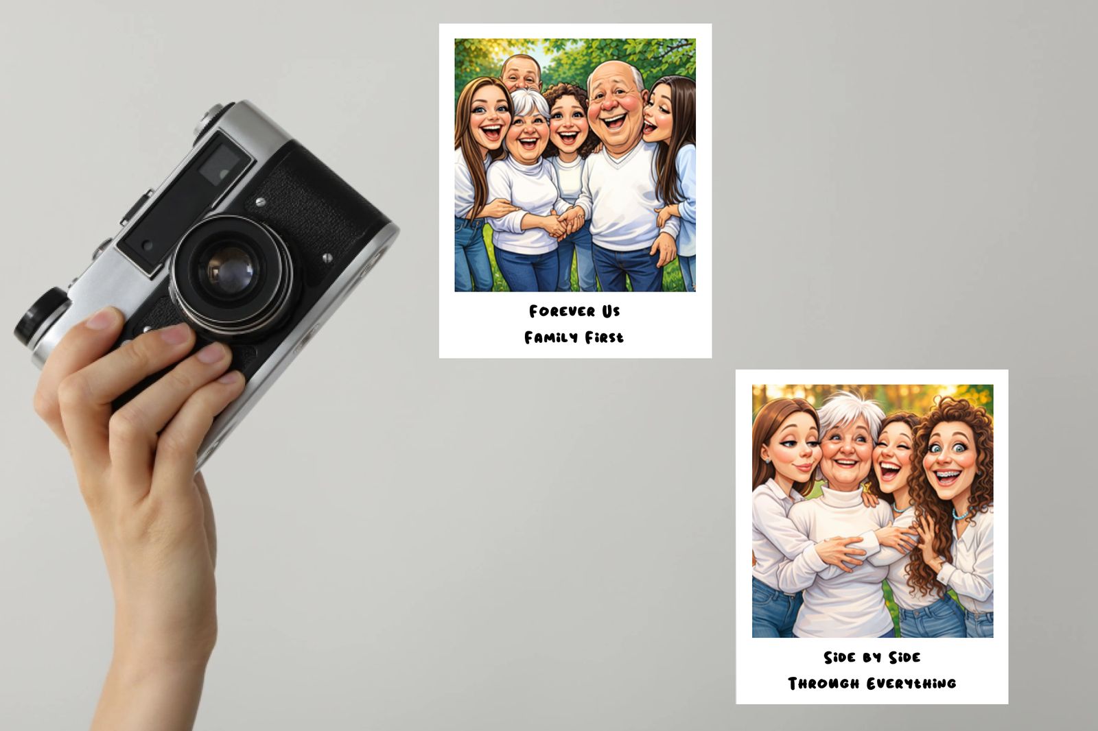 Polaroid Klistermärken Small 6.5x8 cm - Karikatyr AI, 16-pack