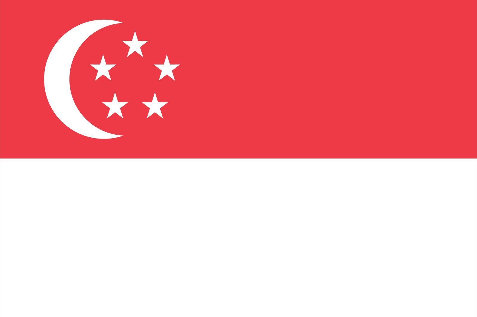 Singapore Flagga - Klistermärke