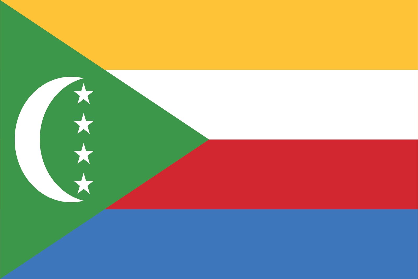 Comoros Flagga - Klistermärke
